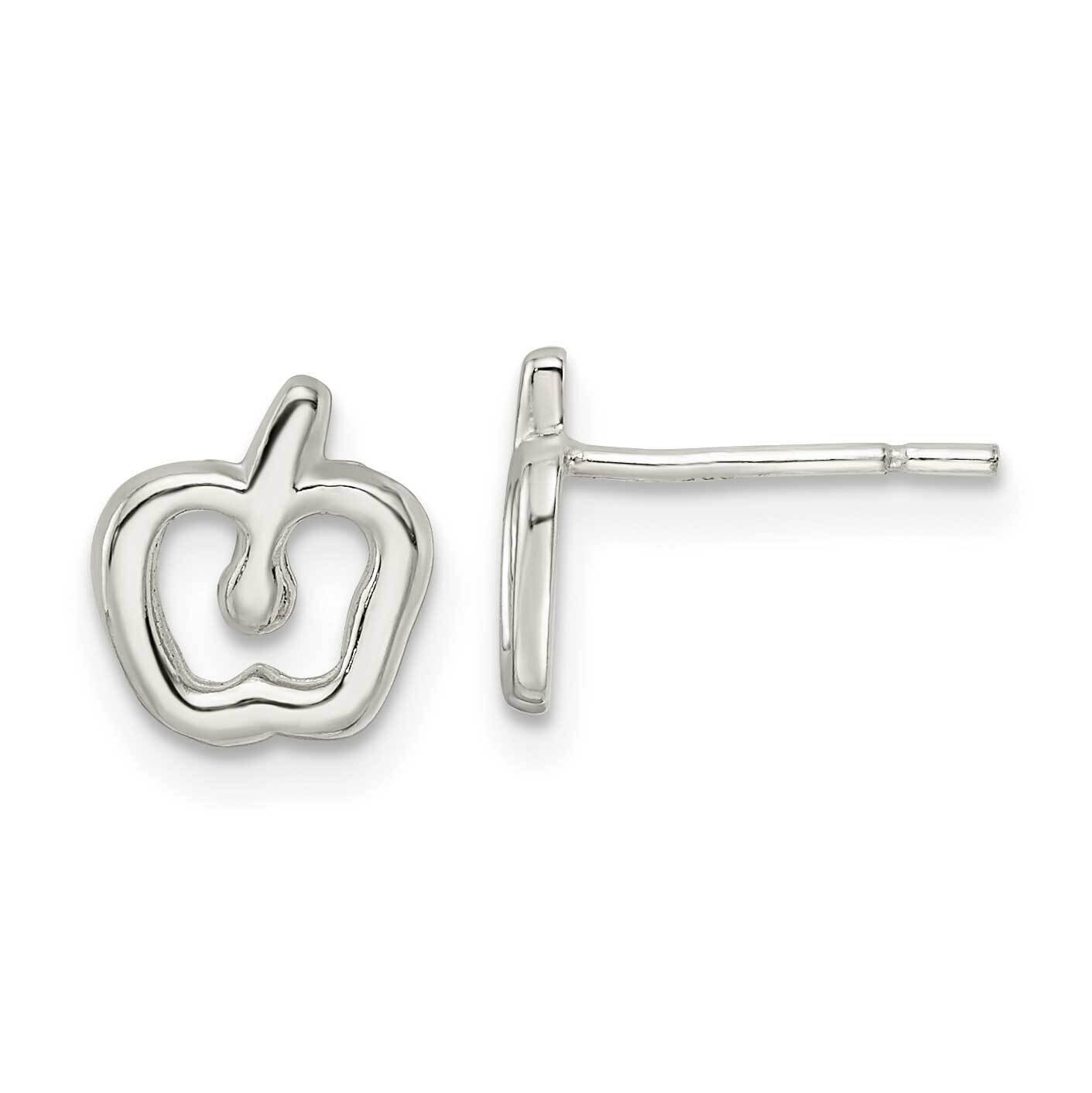 Apple Post Earrings Sterling Silver Polished QE16519