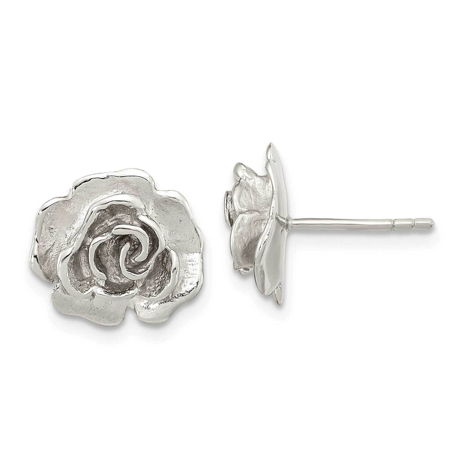 Rose Post Earrings Sterling Silver QE16531