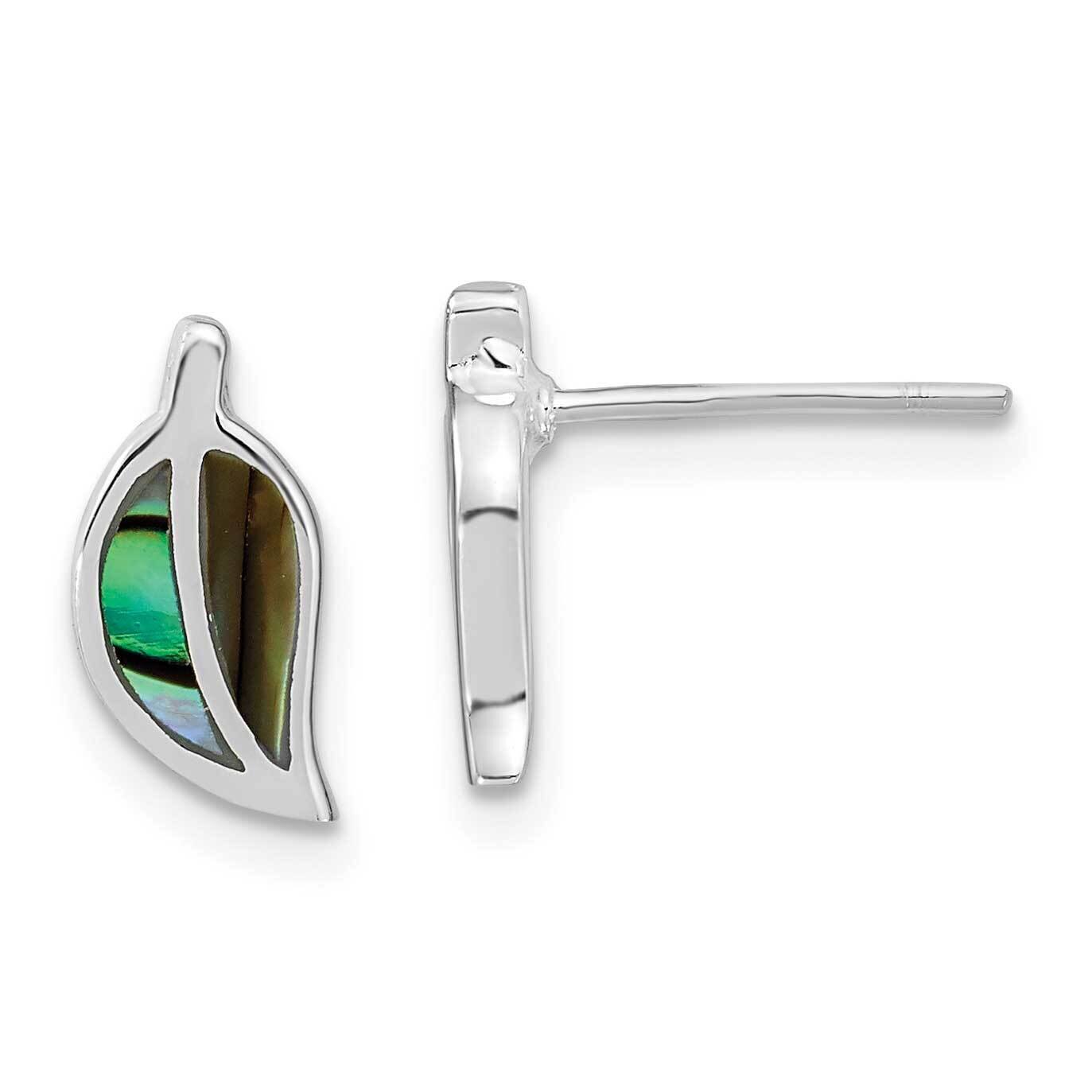 Abalone Leaf Post Earrings Sterling Silver Rhodium-Plated QE16538, MPN: QE16538, 196904166307