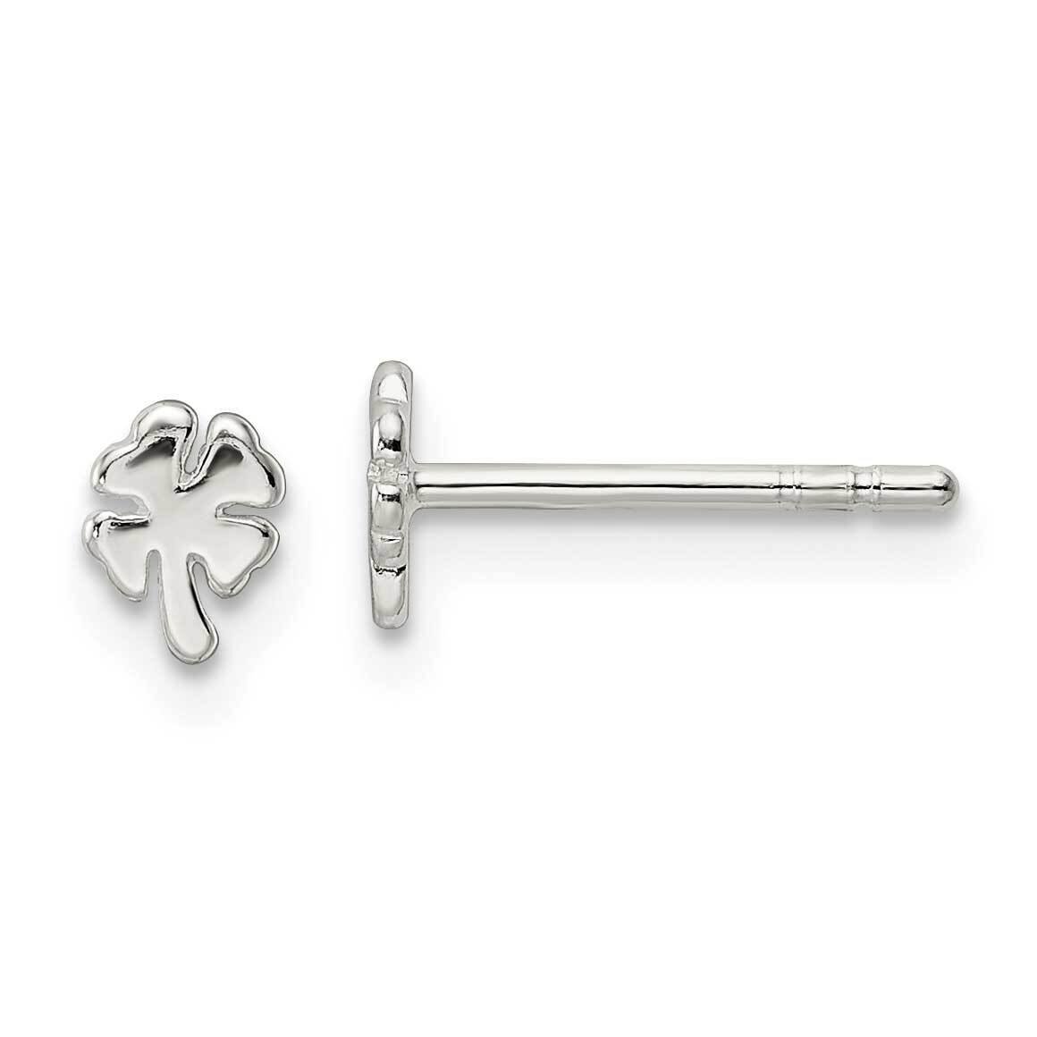 4 Leaf Clover Post Earrings Sterling Silver Polished QE16570, MPN: QE16570, 196904165843