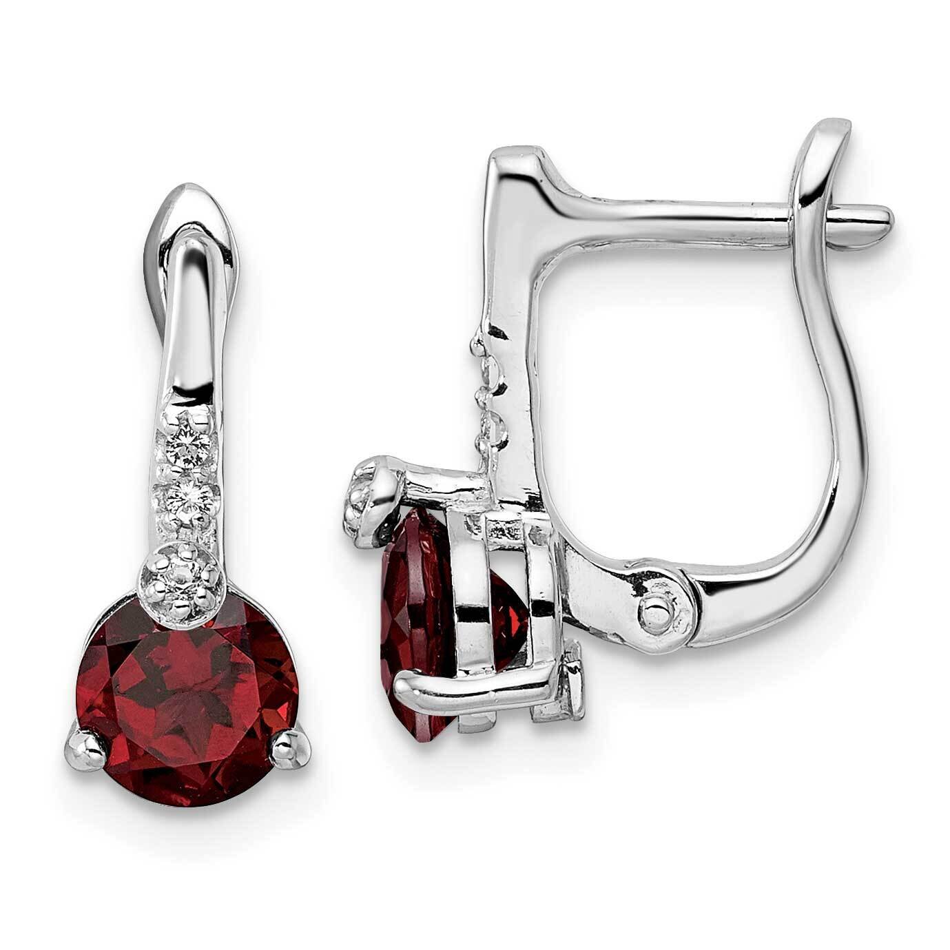 2.20T.W. Ga White Topaz Circle Hinged Earrings Sterling Silver Rhodium-Plated QE16643GA, MPN: QE166…
