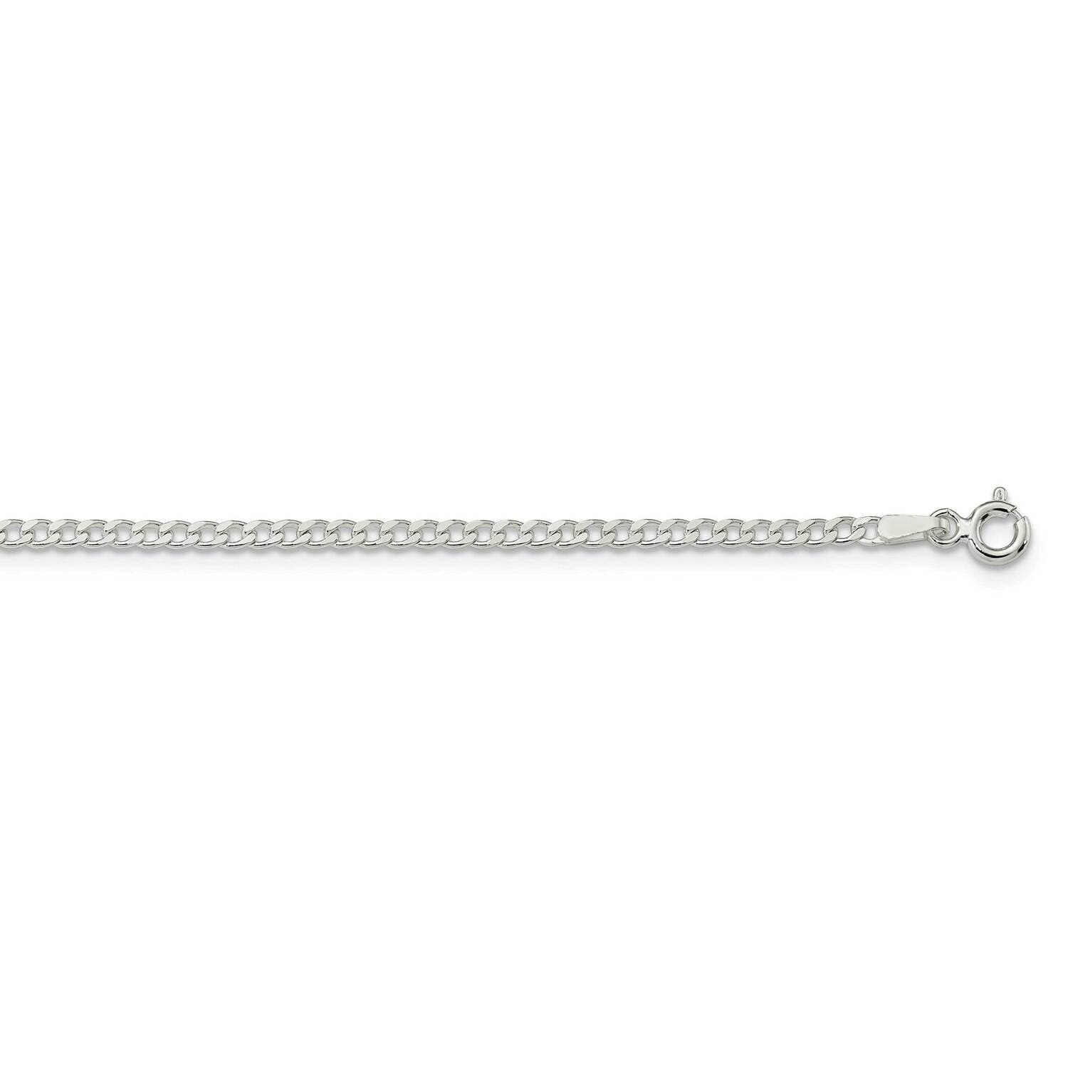 2.3mm Beveled Curb Chain 16 Inch Sterling Silver QFB060-16, MPN: QFB060-16,