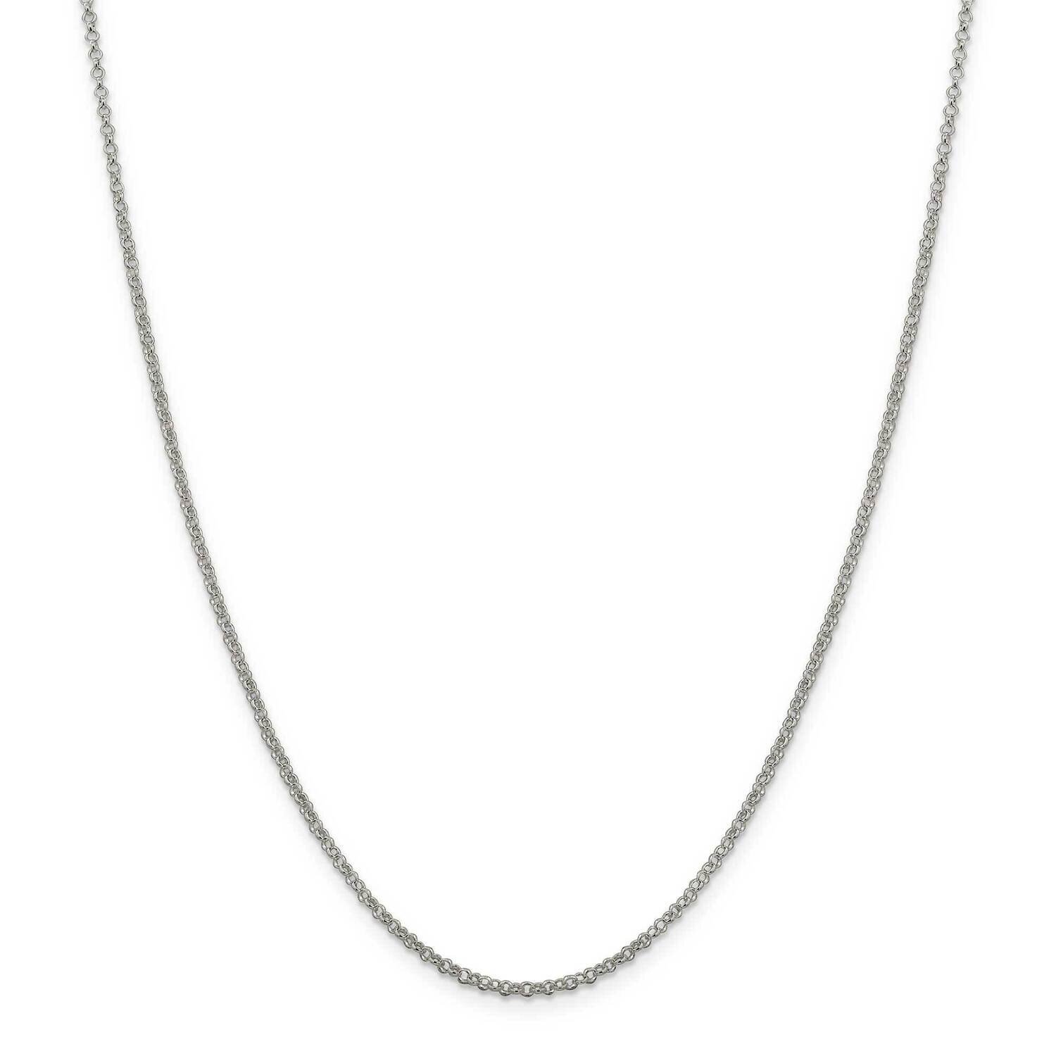 2mm Rolo Chain with 2 Inch Extender 18 Inch Sterling Silver QFC104E-18, MPN: QFC104E-18,