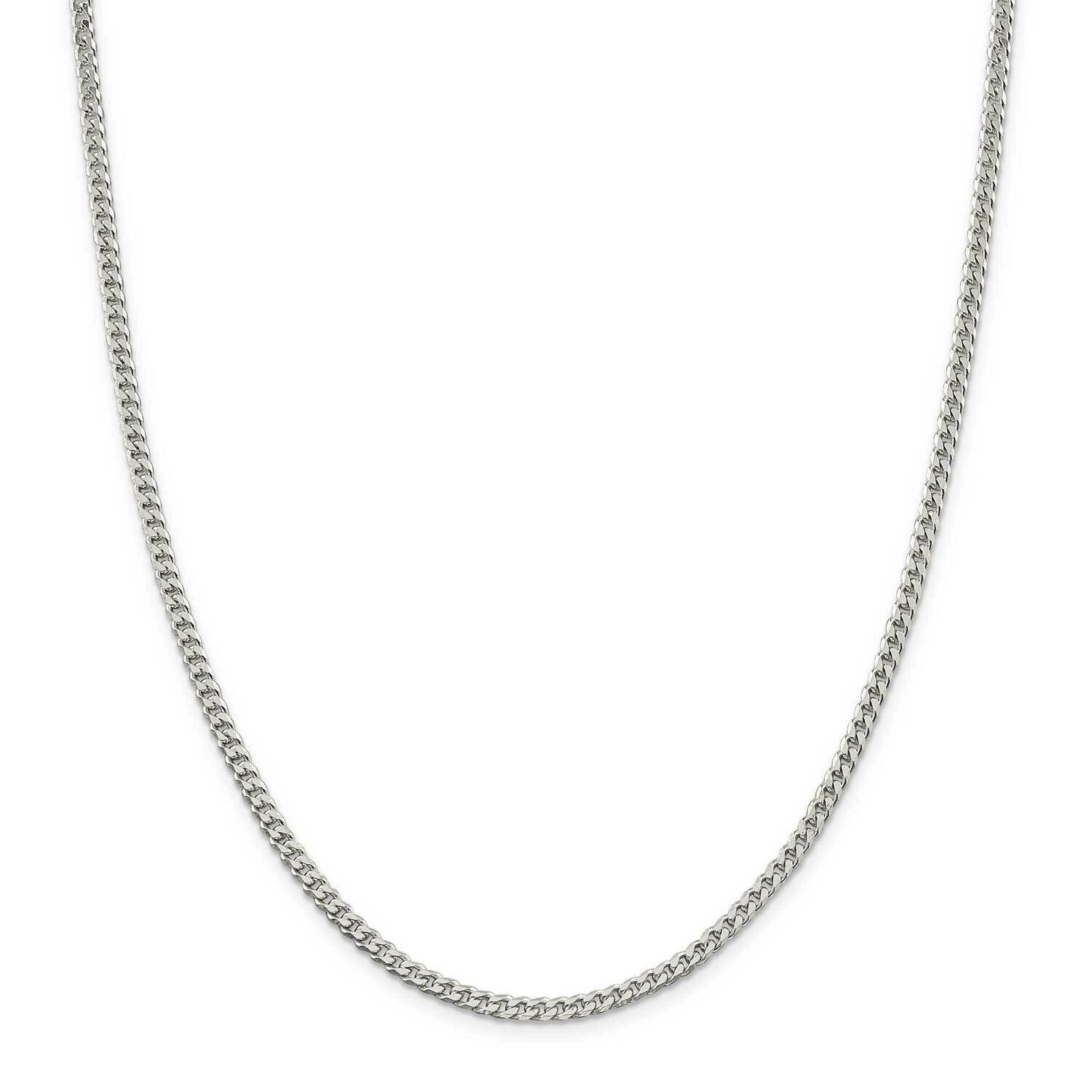 3.15mm Curb Chain 28 Inch Sterling Silver Polished QFC146-28, MPN: QFC146-28,