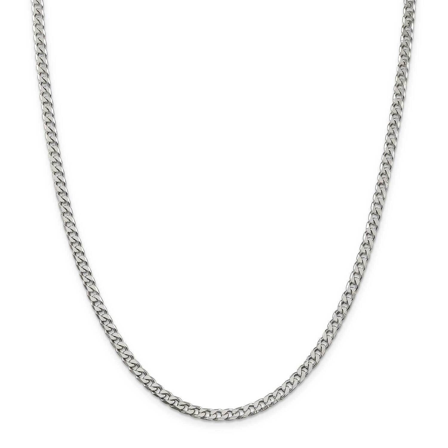 3.5mm Curb Chain 28 Inch Sterling Silver Polished QFC151-28