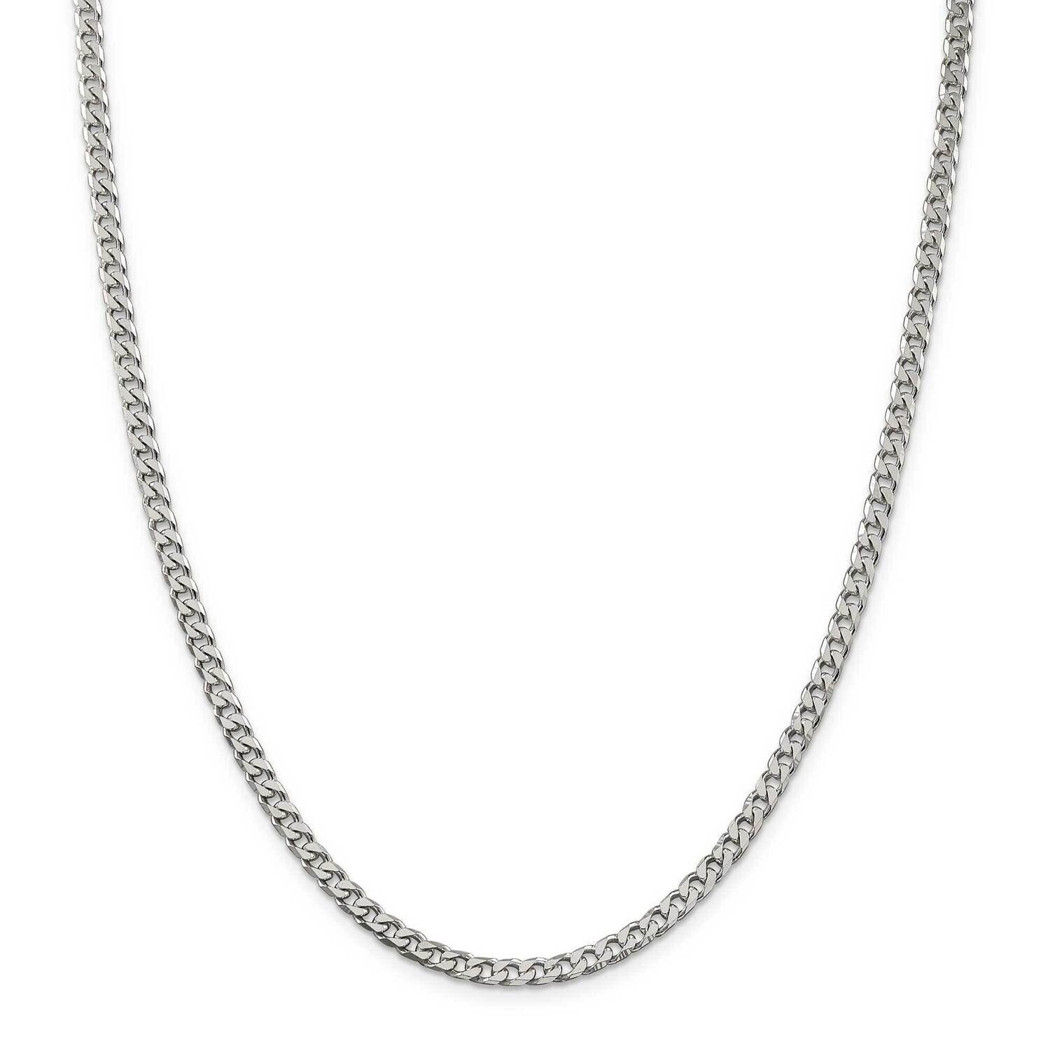 3.5mm Curb Chain 36 Inch Sterling Silver Polished QFC151-36, MPN: QFC151-36,