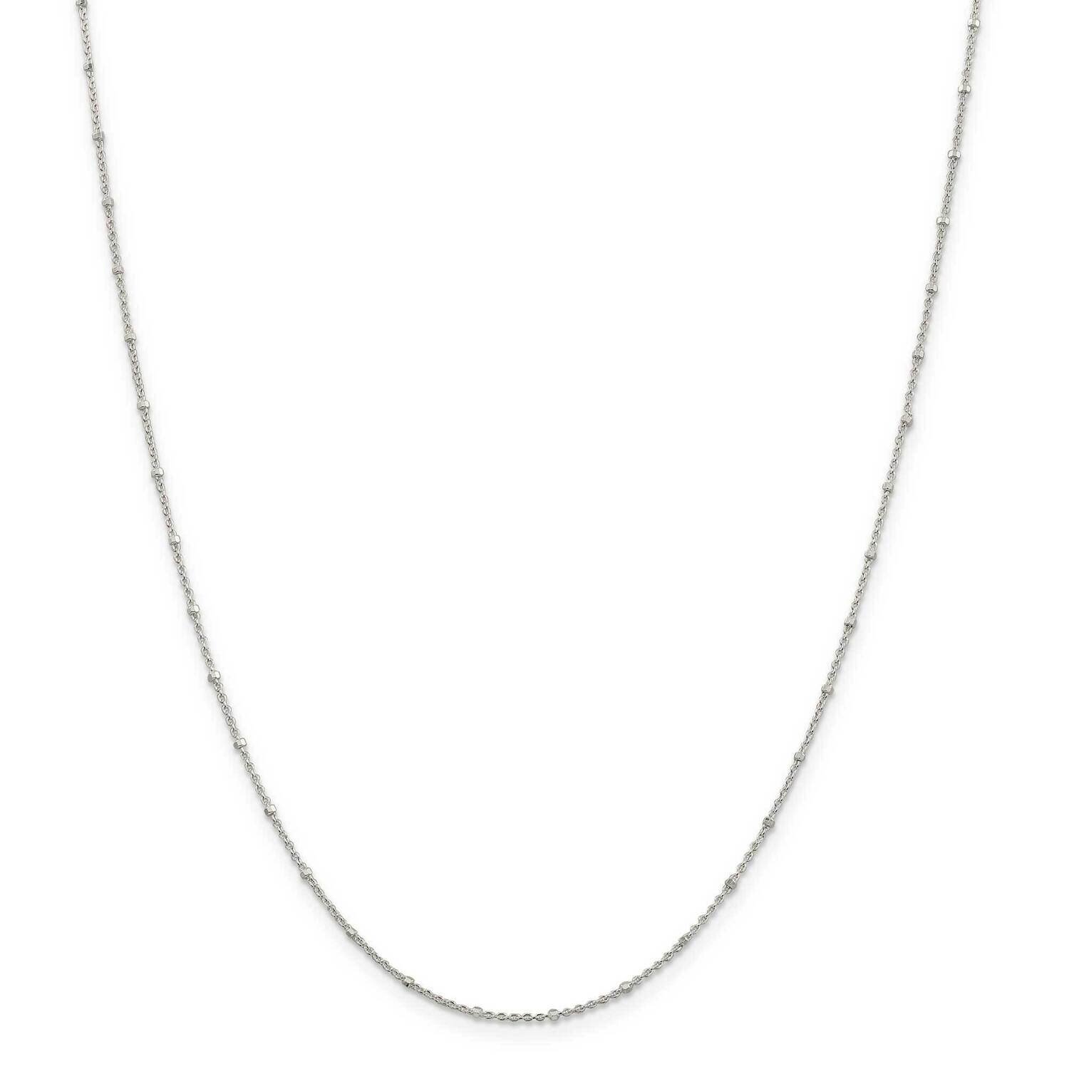 1.25mm Rolo with Beads Chain with 2 Inch Extender 18 Inch Sterling Silver QFC163E-18