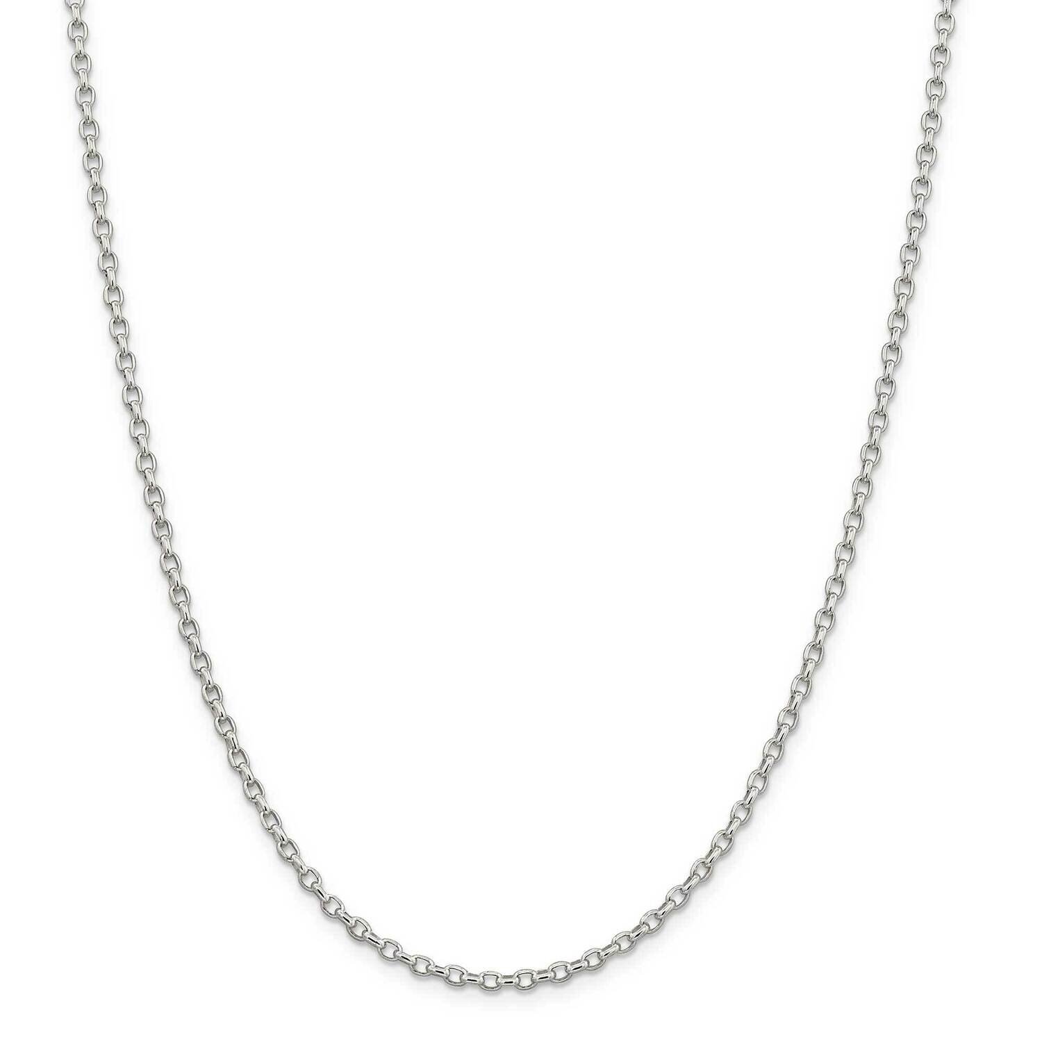 2.75mm Oval Fancy Rolo Chain 22 Inch Sterling Silver QFC194-22, MPN: QFC194-22,