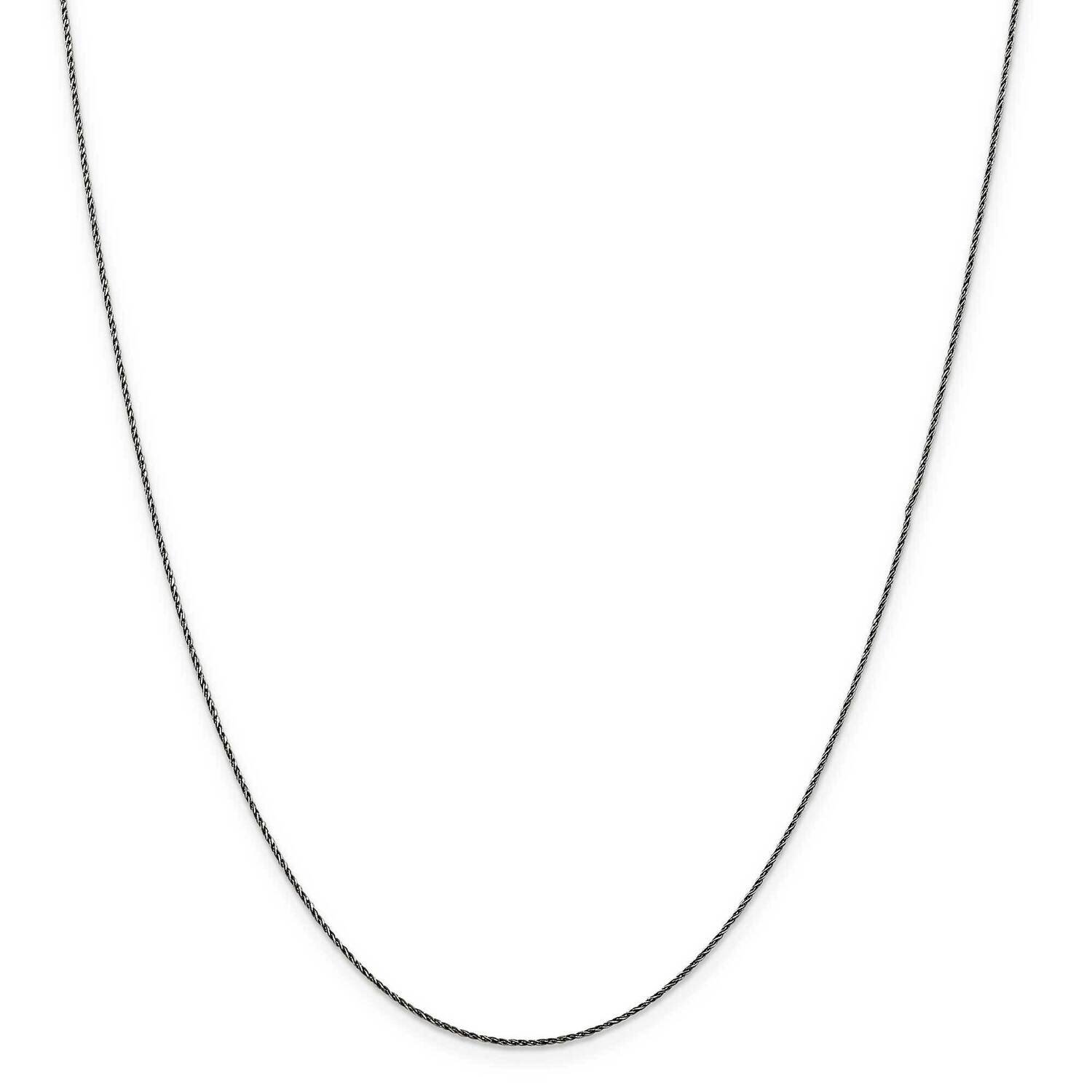 Rhodium-Plated .75mm Twisted Tight Wheat Chain 26 Inch Sterling Silver QFC199-22