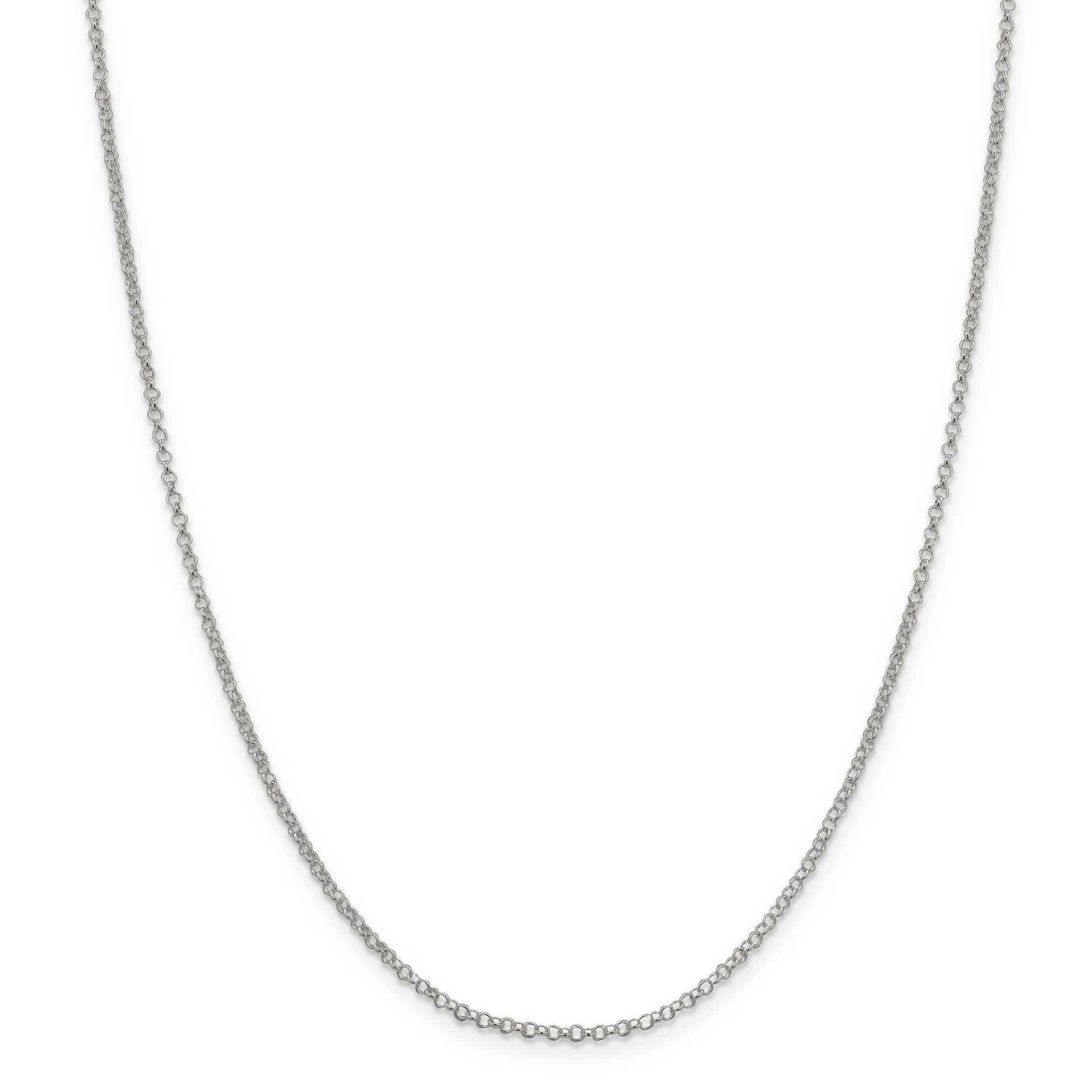 2mm Rolo Chain with 4 Inch Extender 22 Inch Sterling Silver QFC1E-22, MPN: QFC1E-22,