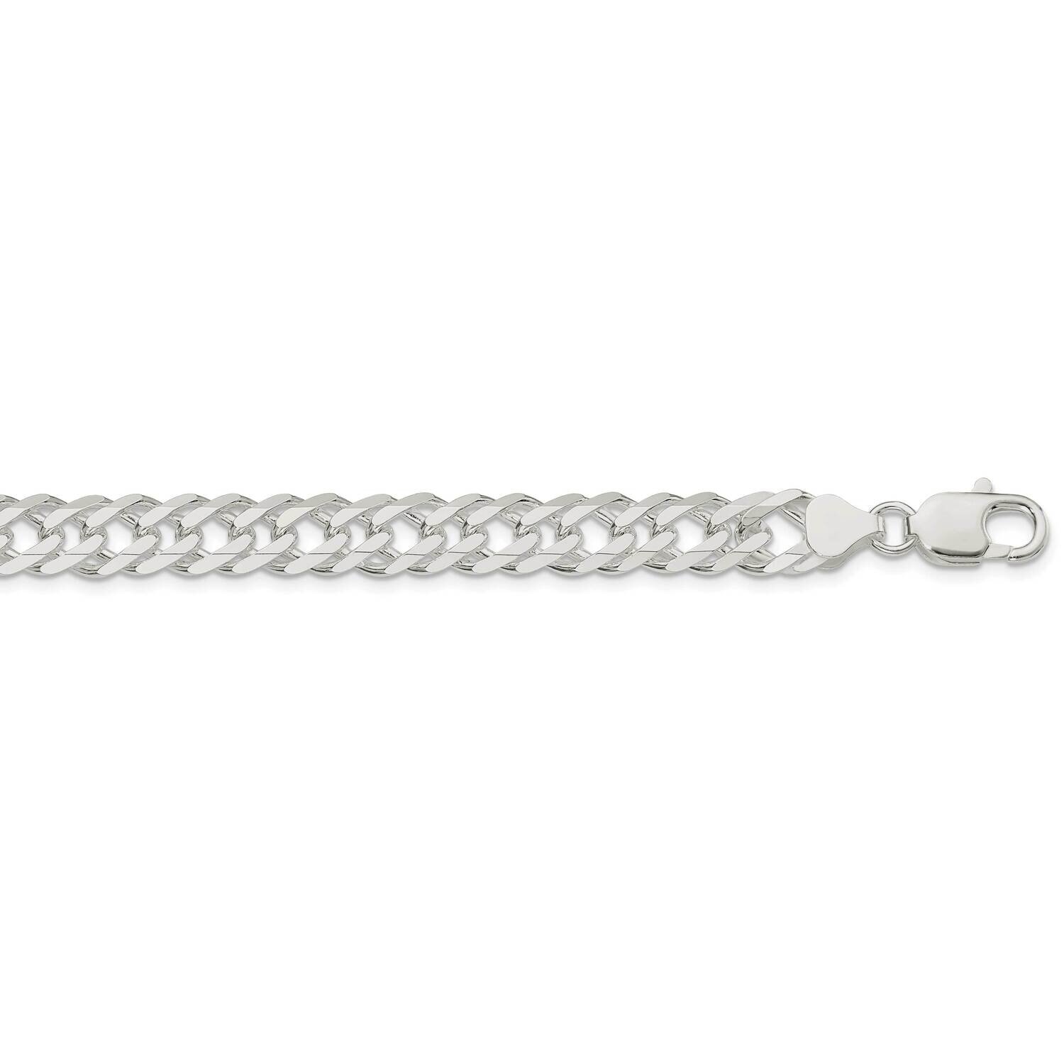 7.75mm 6 Side Diamond-Cut Flat Double Curb Chain 18 Inch Sterling Silver QFC219-18, MPN: QFC219-18,