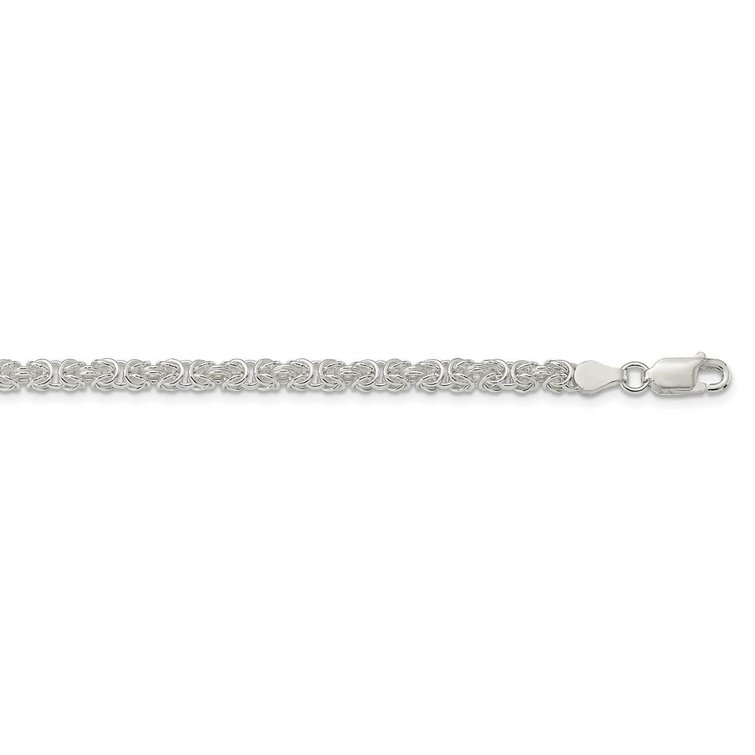 3.75mm Rounded Byzantine Chain 24 Inch Sterling Silver QFC220-24, MPN: QFC220-24,