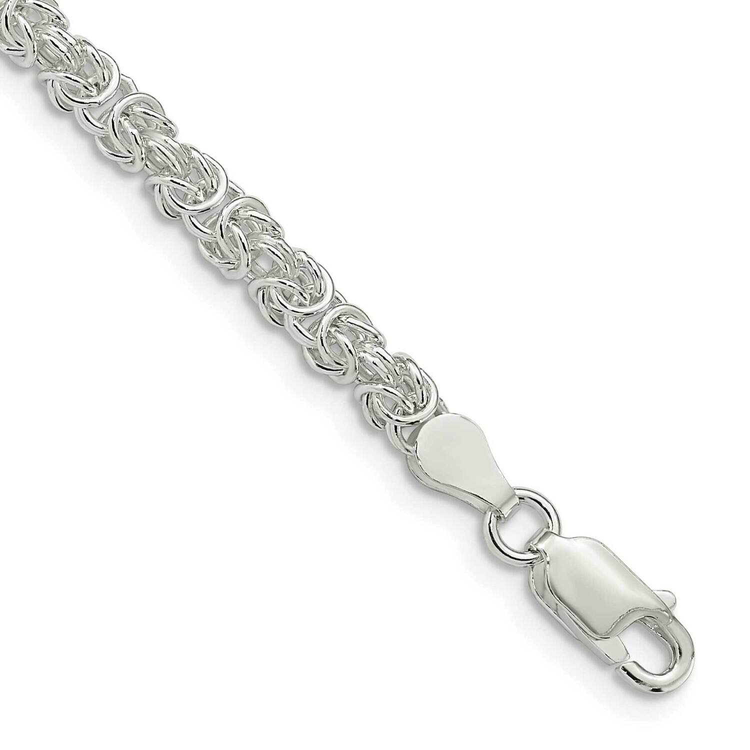 3.75mm Rounded Byzantine Chain 7 Inch Sterling Silver QFC220-7, MPN: QFC220-7,