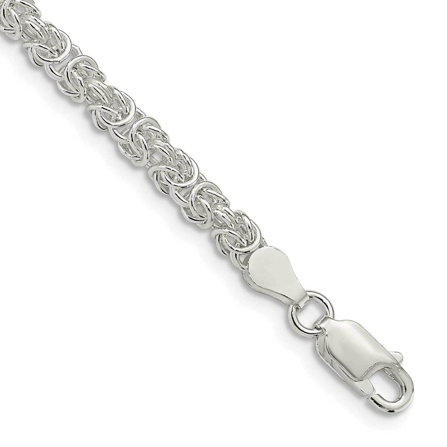 3.75mm Rounded Byzantine Chain 8 Inch Sterling Silver QFC220-8