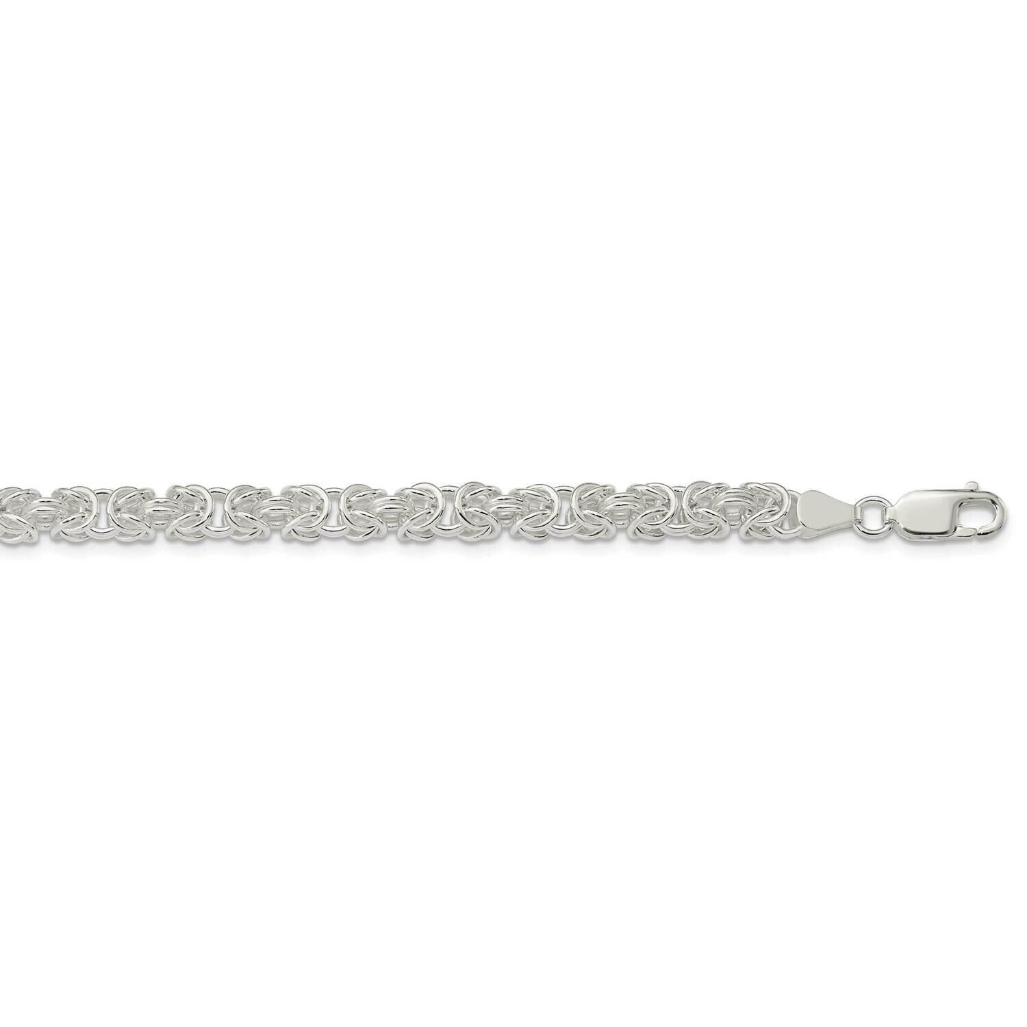 5.5mm Rounded Byzantine Chain 24 Inch Sterling Silver QFC222-24, MPN: QFC222-24,