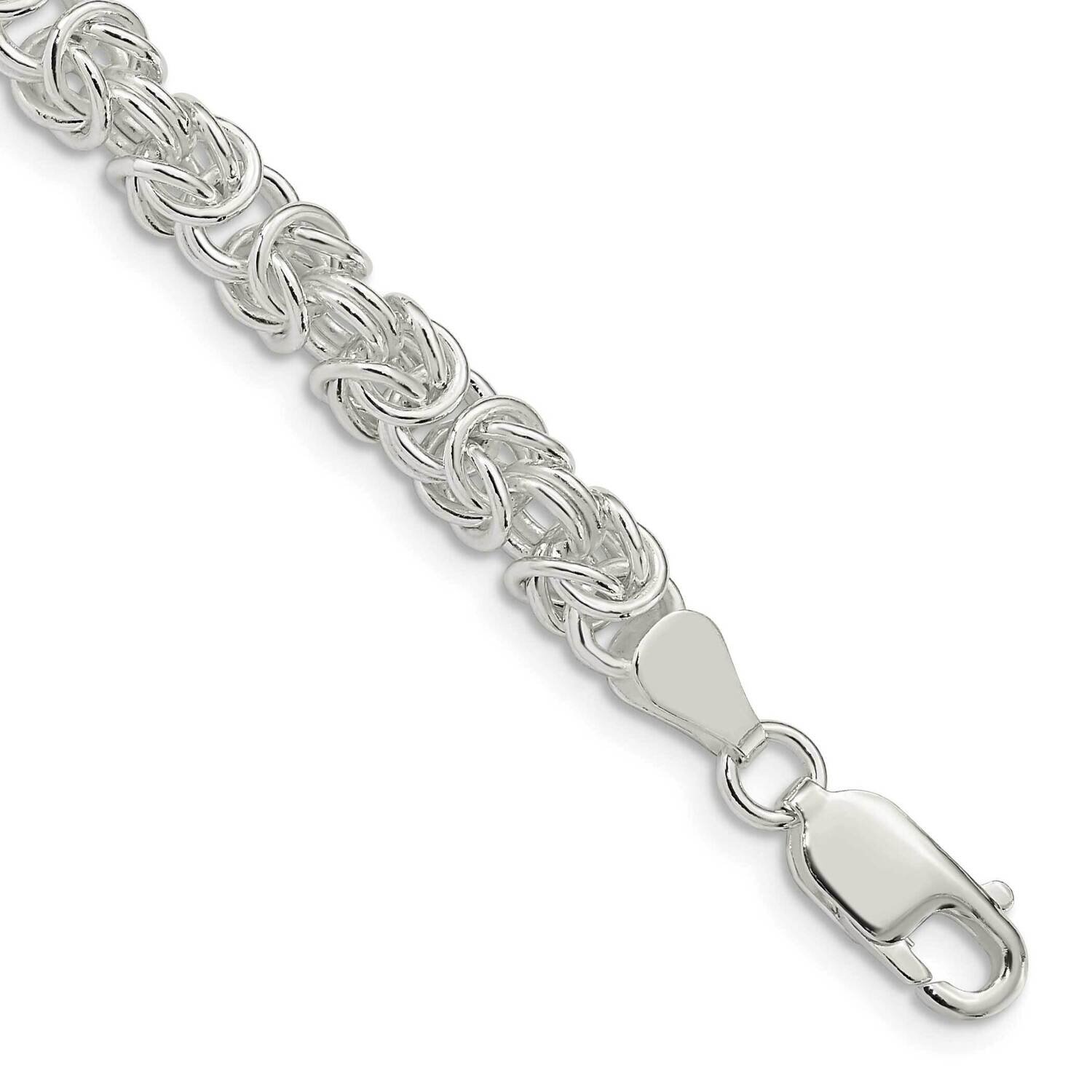 5.5mm Rounded Byzantine Chain 8 Inch Sterling Silver QFC222-8