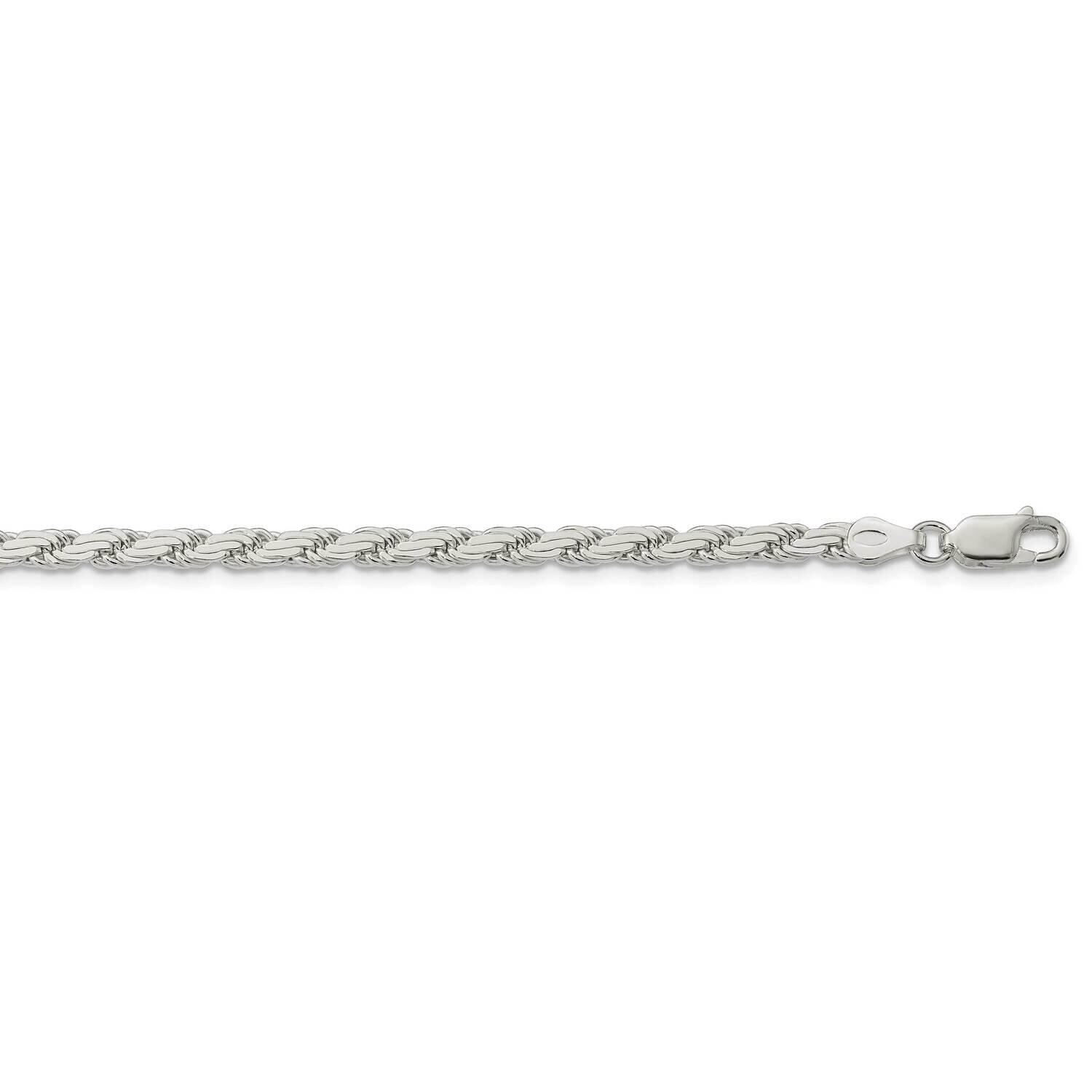 3.65mm Flat Rope Chain 20 Inch Sterling Silver QFC223-20, MPN: QFC223-20,