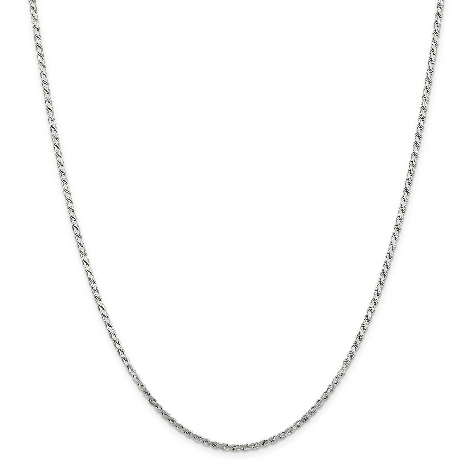 2.25mm Flat Rope Chain 22 Inch Sterling Silver QFC23-22, MPN: QFC23-22,