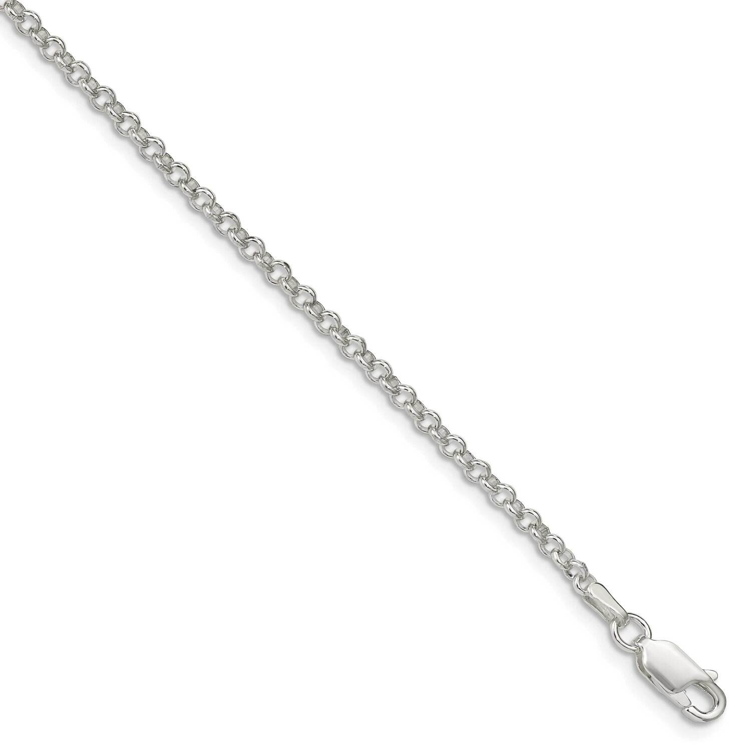 2.5mm Rolo Chain Anklet 9 Inch Sterling Silver QFC2-9