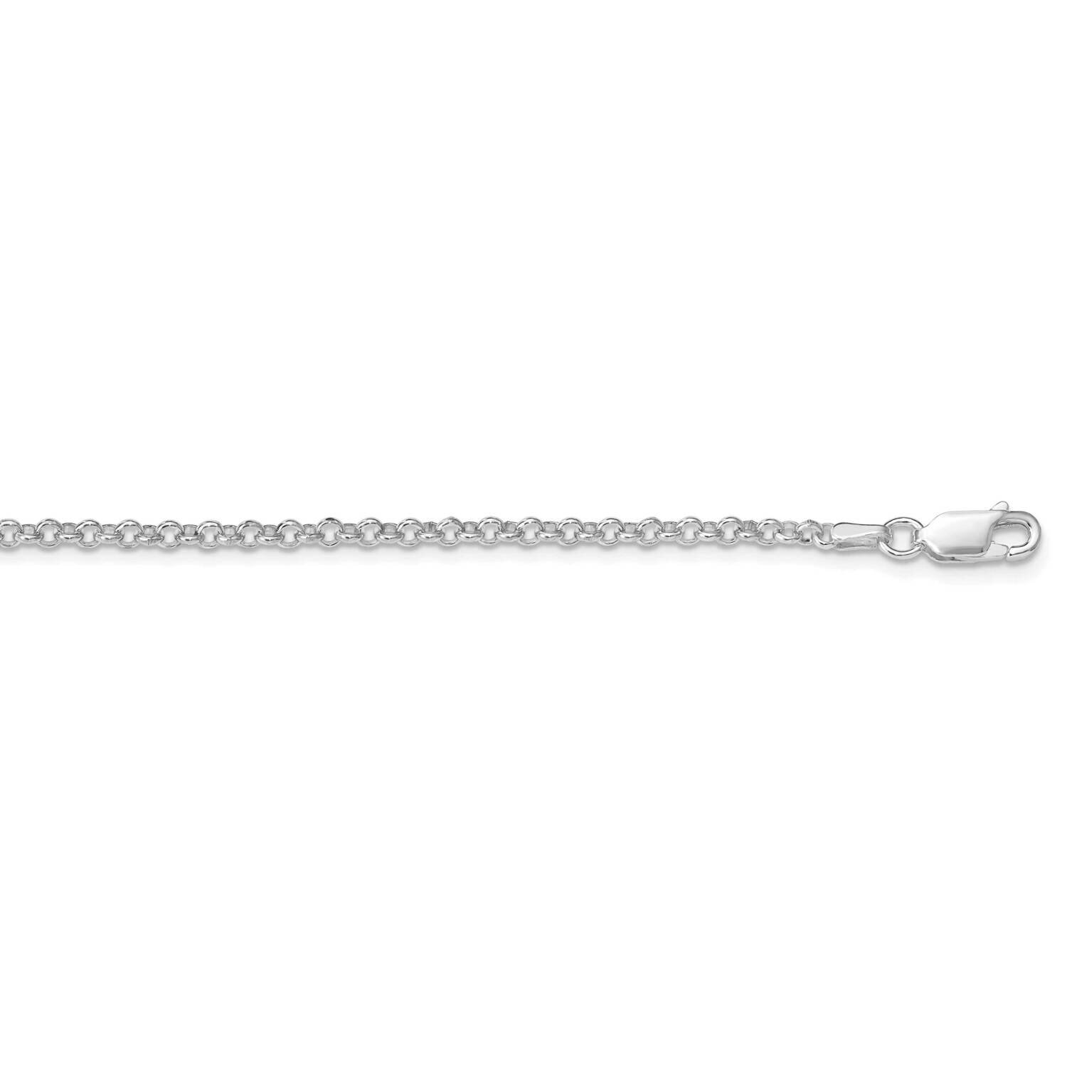 2.5mm Rolo Chain 20 Inch Sterling Silver Rhodium-Plated QFC2R-20