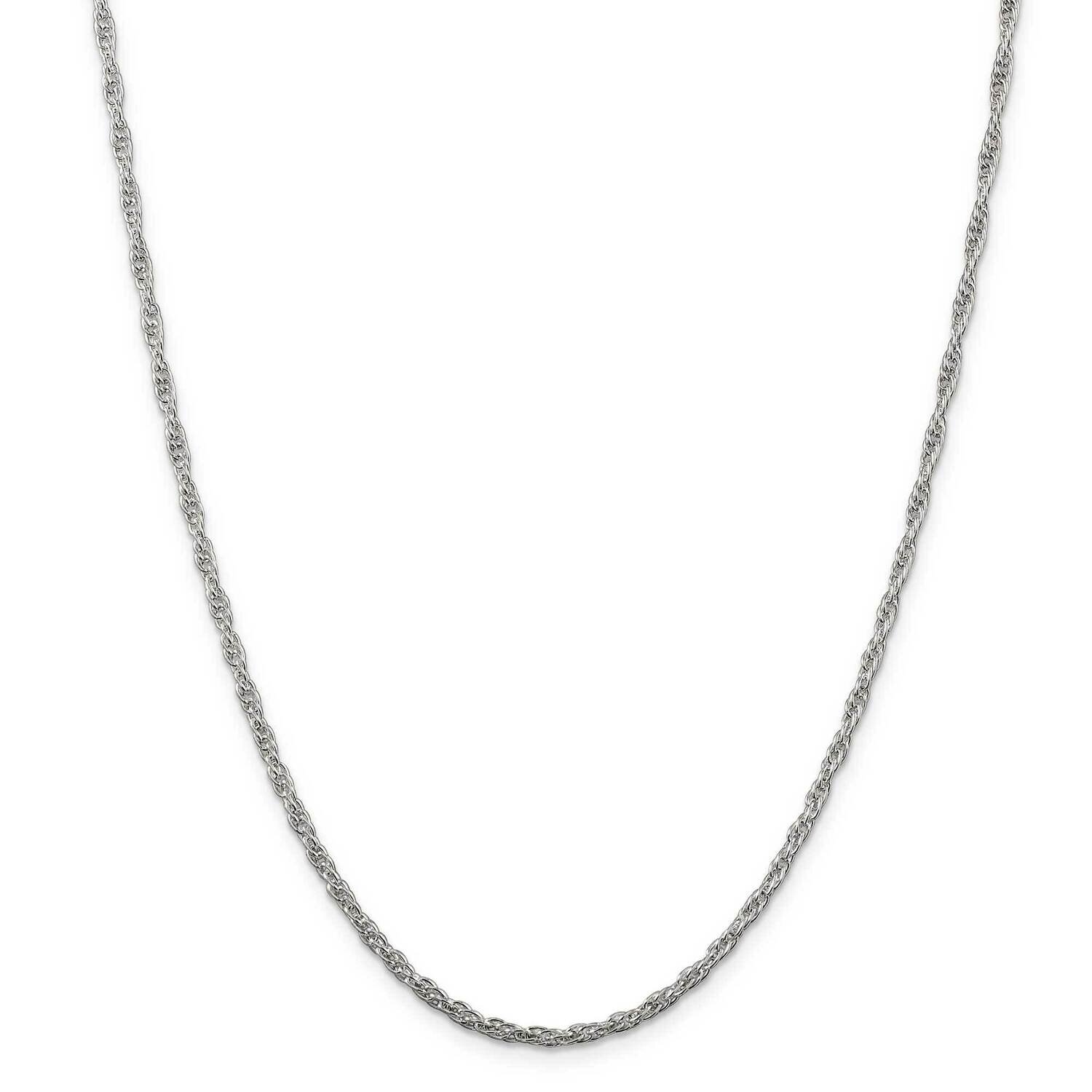 2.5mm Loose Rope Chain 26 Inch Sterling Silver QFC45-26