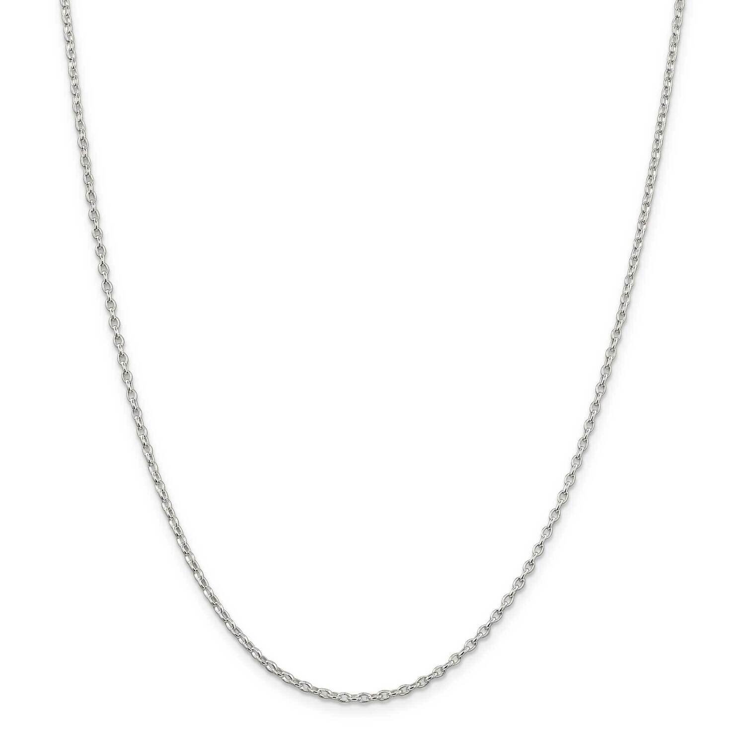 1.6mm Oval Fancy Rolo Chain 30 Inch Sterling Silver QFC47-30, MPN: QFC47-30,