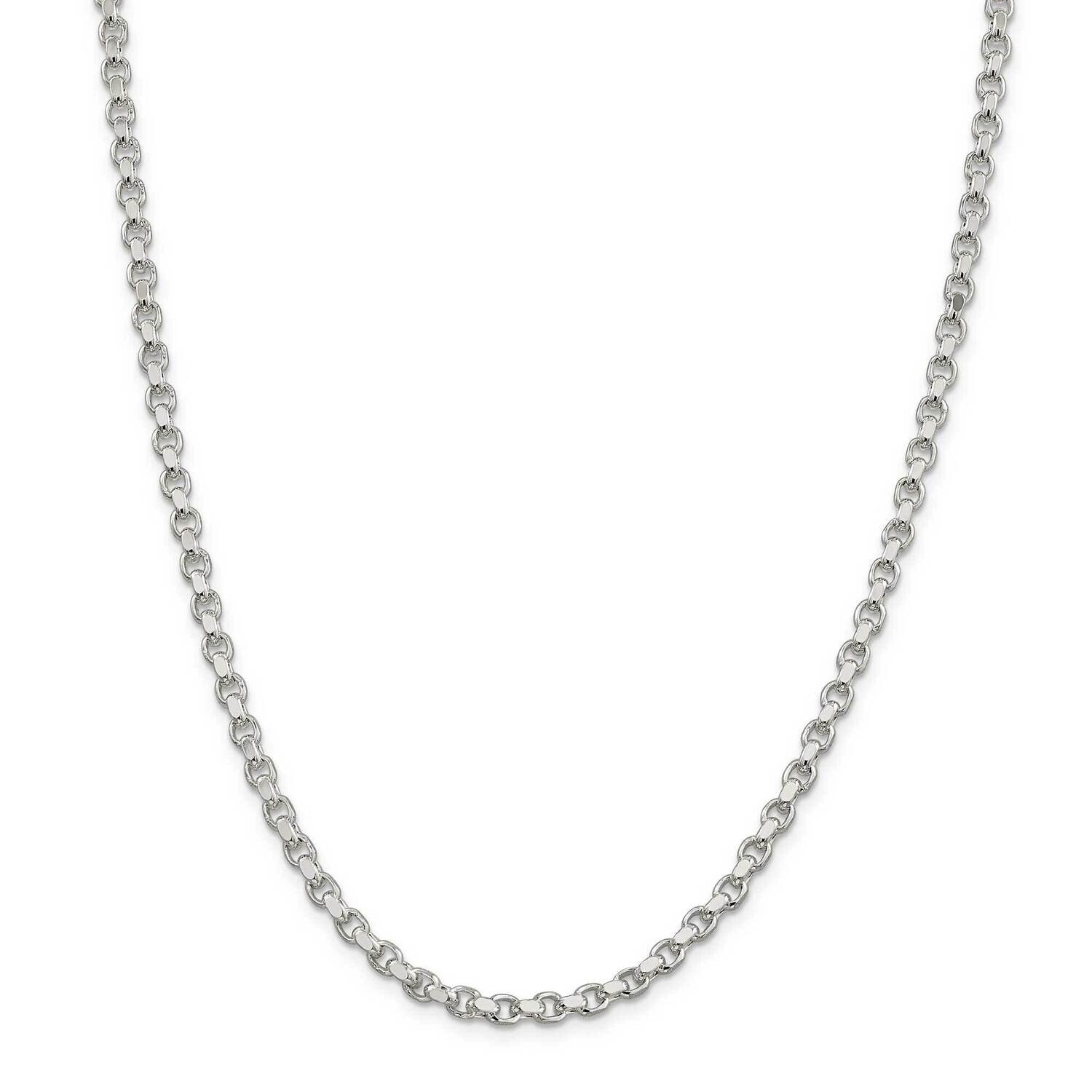 4mm Diamond-Cut Rolo Chain 26 Inch Sterling Silver QFC50-26, MPN: QFC50-26,