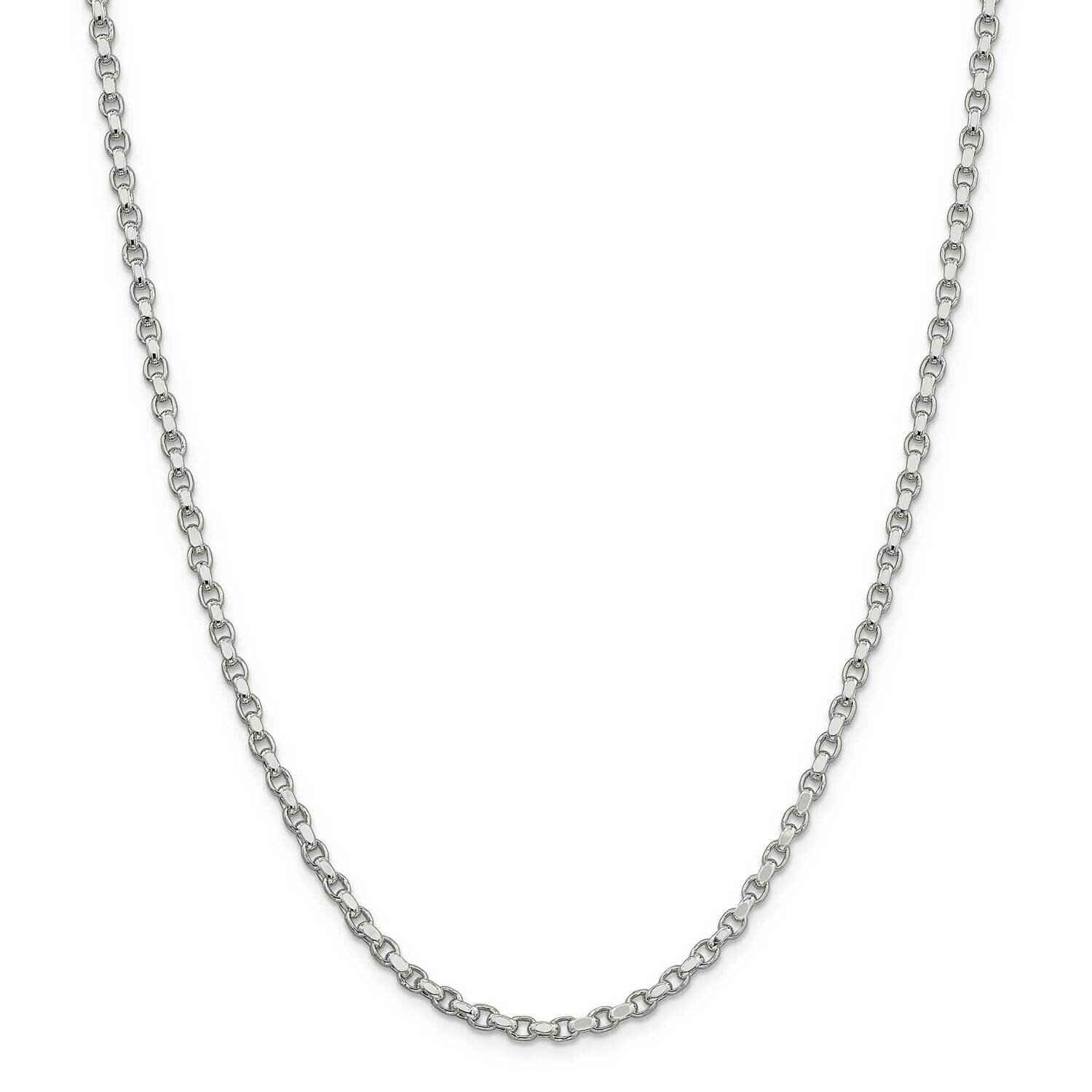 3.5mm Diamond-Cut Rolo Chain 22 Inch Sterling Silver QFC51-22, MPN: QFC51-22,