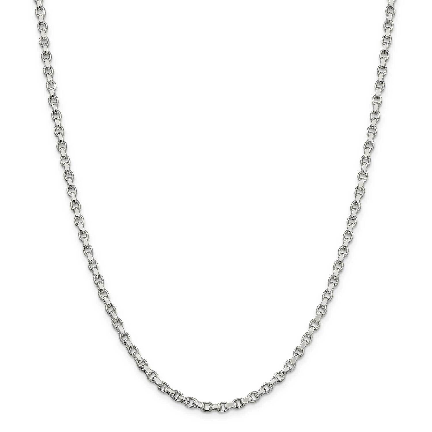 3.5mm Diamond-Cut Rolo Chain 26 Inch Sterling Silver QFC51-26, MPN: QFC51-26,