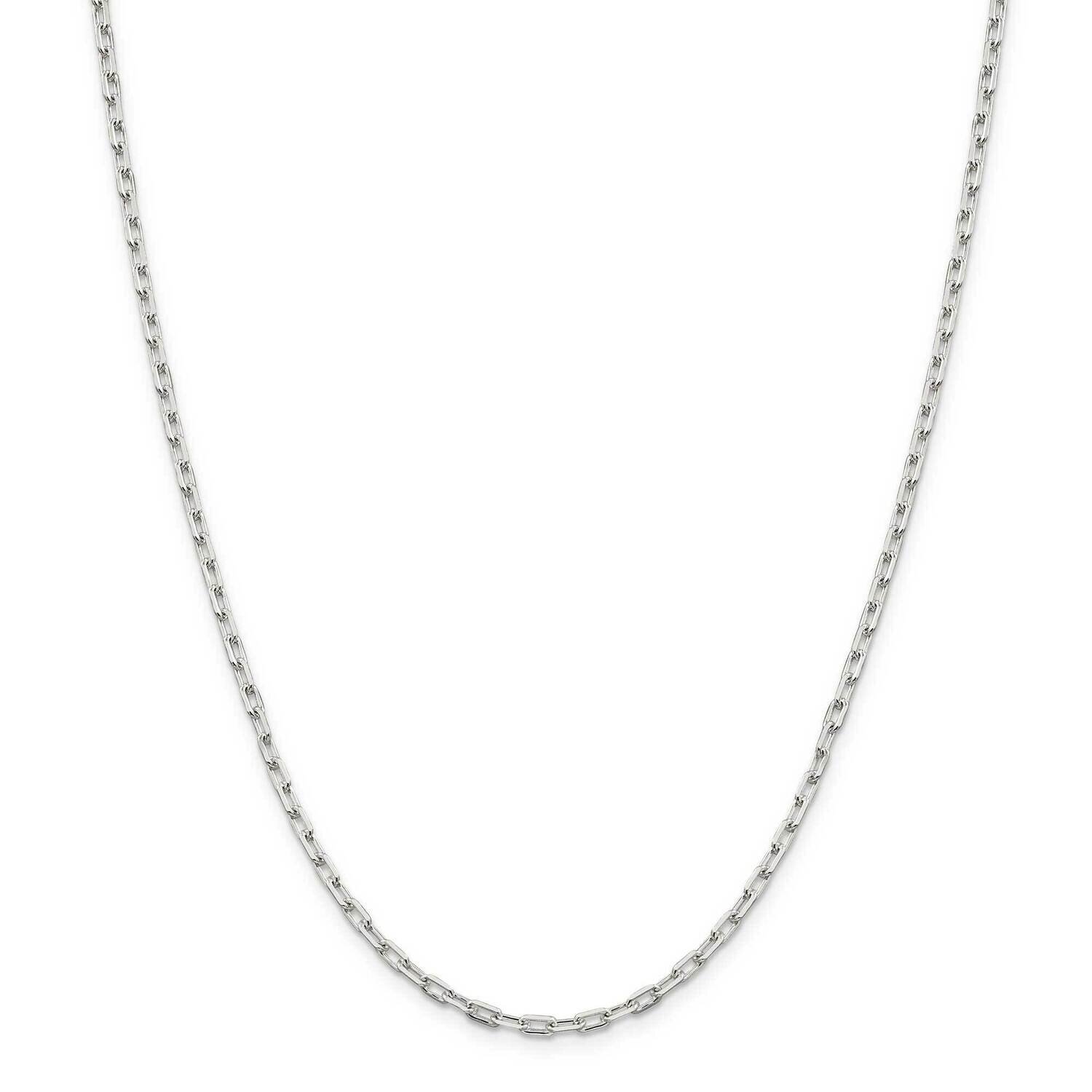 2.75mm Elongated Open Link Chain 22 Inch Sterling Silver QFC52-22, MPN: QFC52-22,