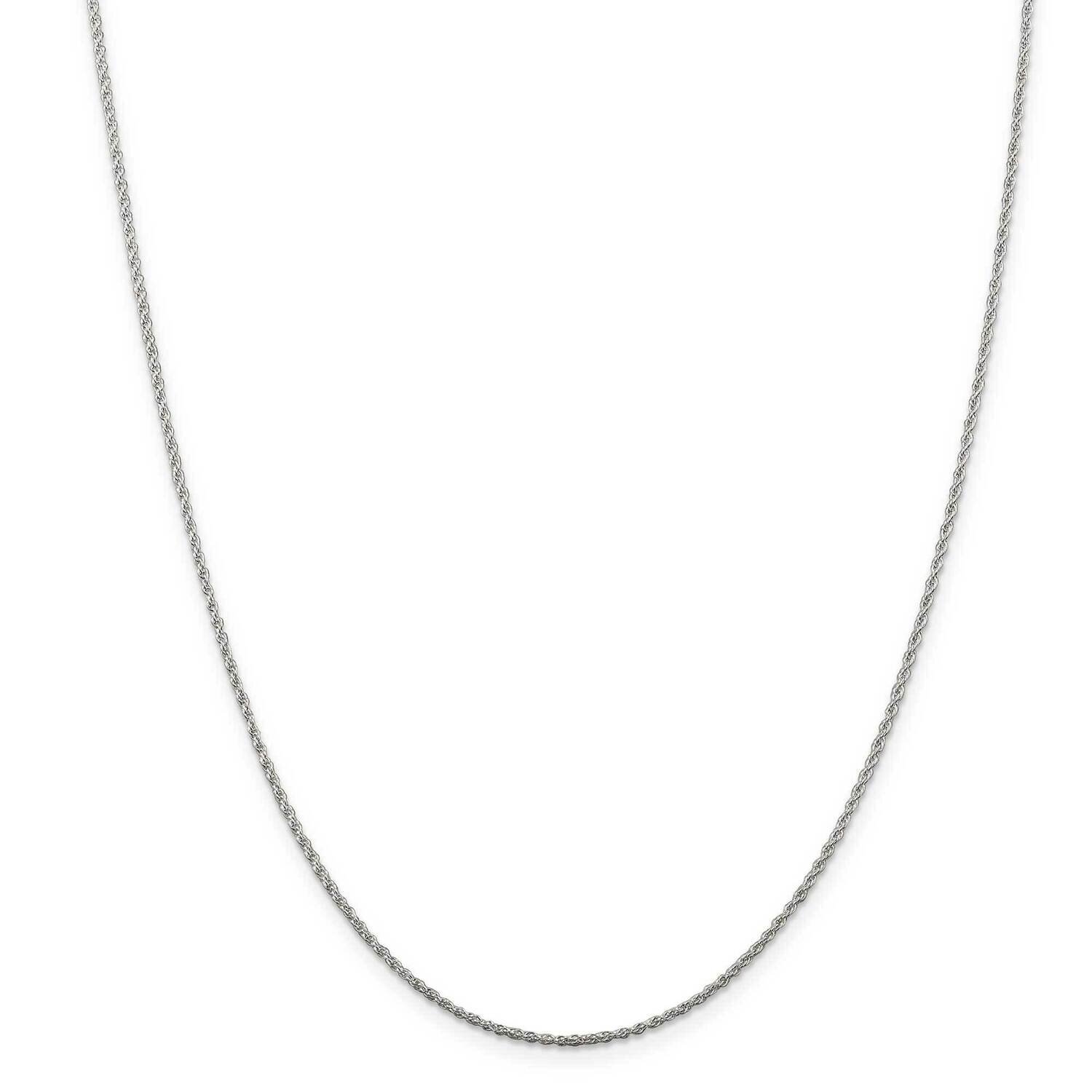 1.3mm Loose Rope Chain with 2 Inch Extender 18 Inch Sterling Silver Rhodium-Plated QFC67RH-18, MPN:…