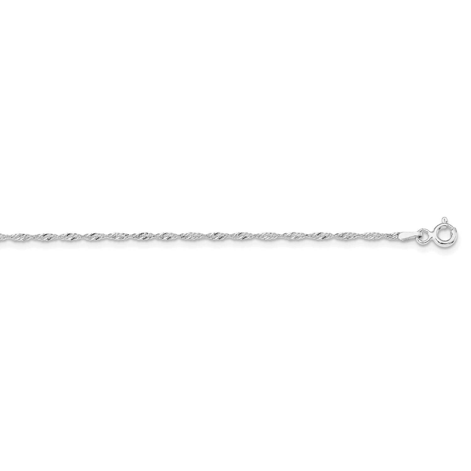 1.4mm Singapore Chain 24 Inch Sterling Silver Rhodium-Plated QFC68R-24