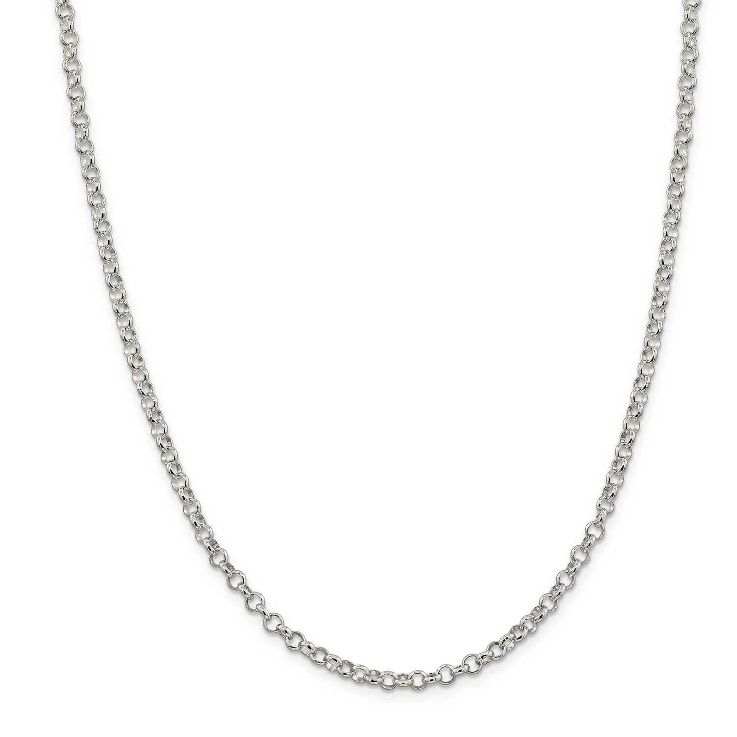4mm Rolo Chain 28 Inch Sterling Silver QFC75-28, MPN: QFC75-28,