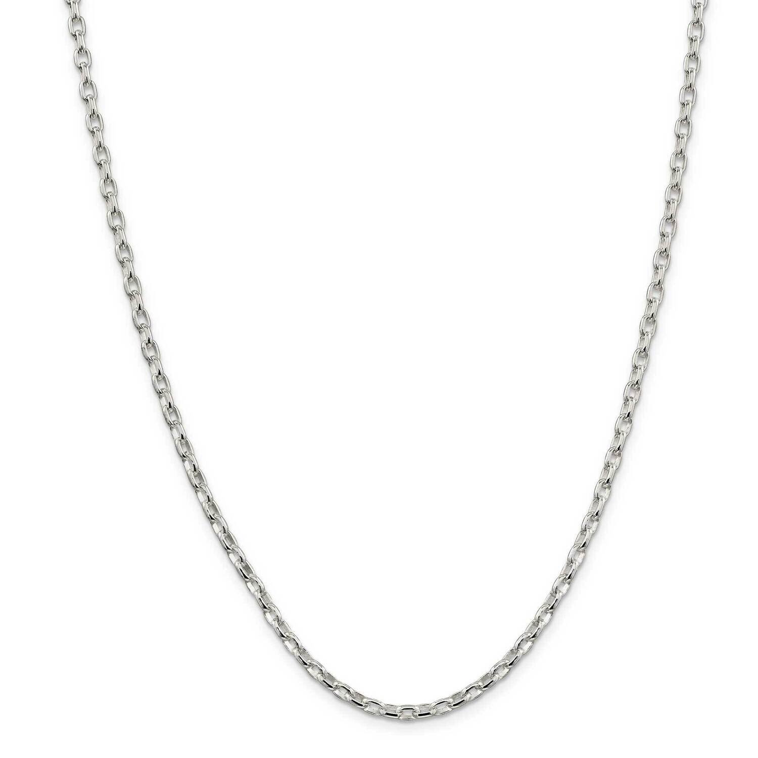 3.2mm Oval Fancy Rolo Chain 26 Inch Sterling Silver QFC86-26, MPN: QFC86-26,