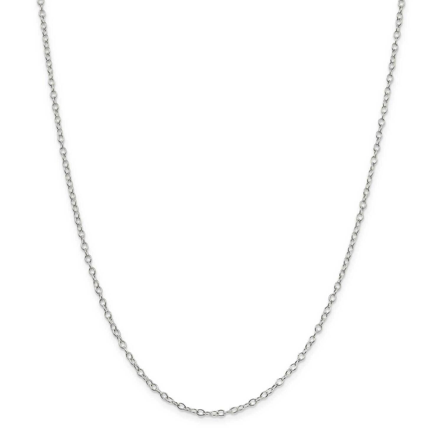 2.25mm Oval Cable Chain 22 Inch Sterling Silver QFC93-22