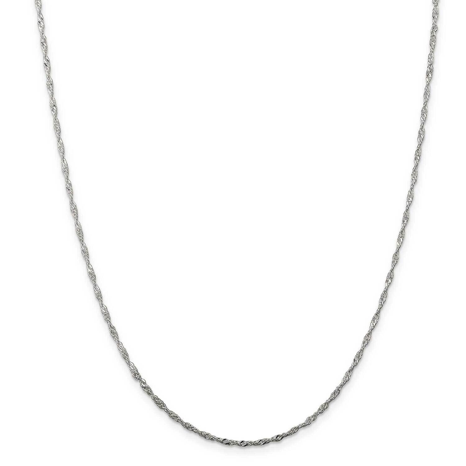 1.75mm Singapore Chain 22 Inch Sterling Silver QFC98-22