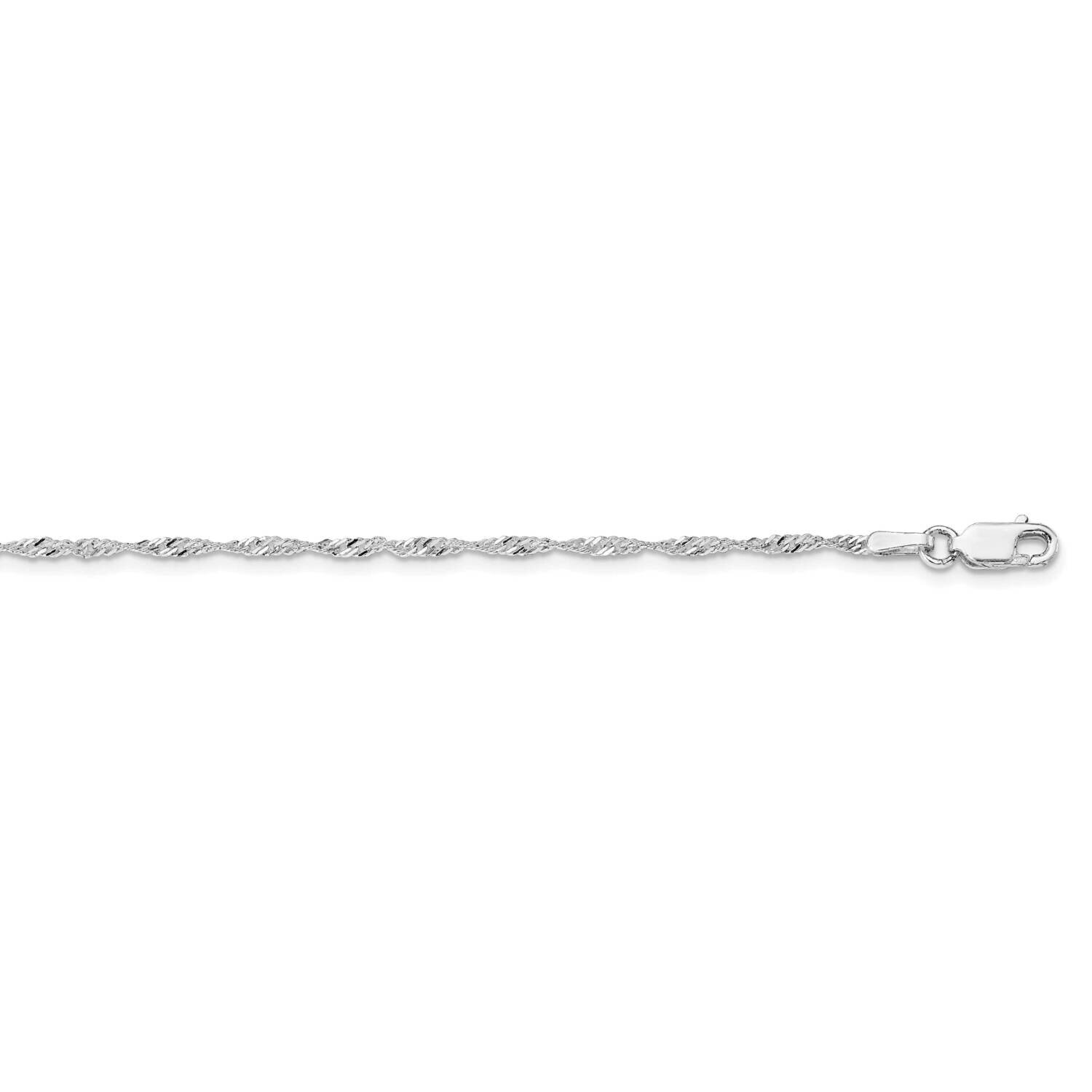 1.75mm Singapore Chain 20 Inch Sterling Silver Rhodium-Plated QFC98R-20