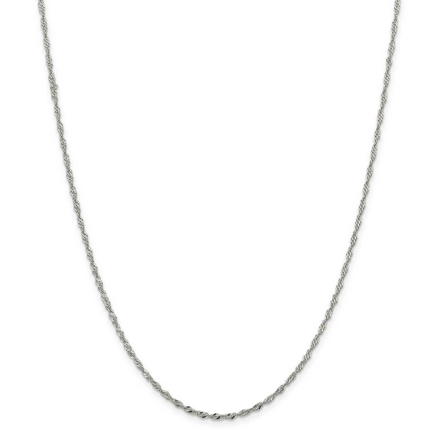 2mm Singapore Chain 22 Inch Sterling Silver QFC99-22, MPN: QFC99-22,