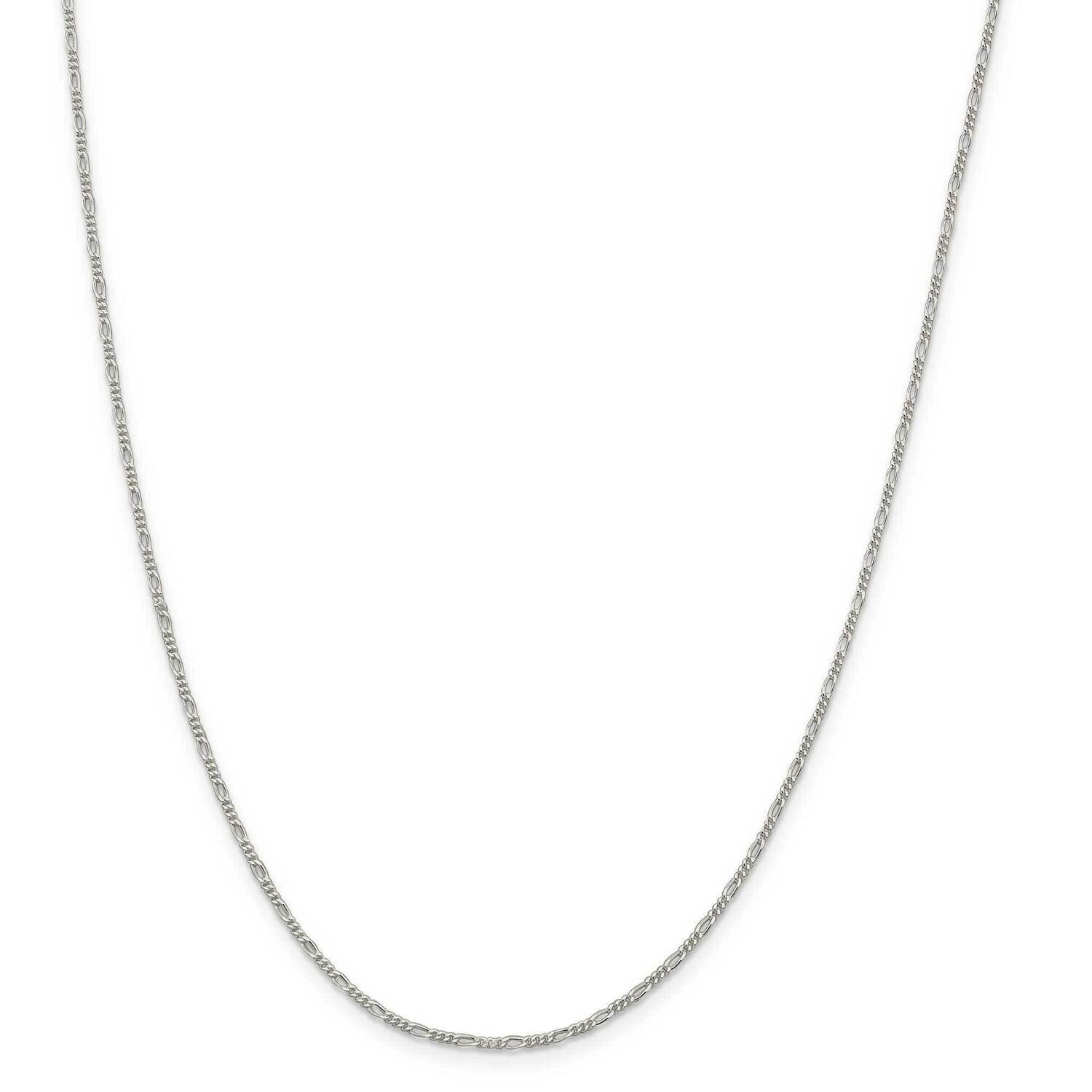 1.4mm Figaro Chain 26 Inch Sterling Silver QFG040-26