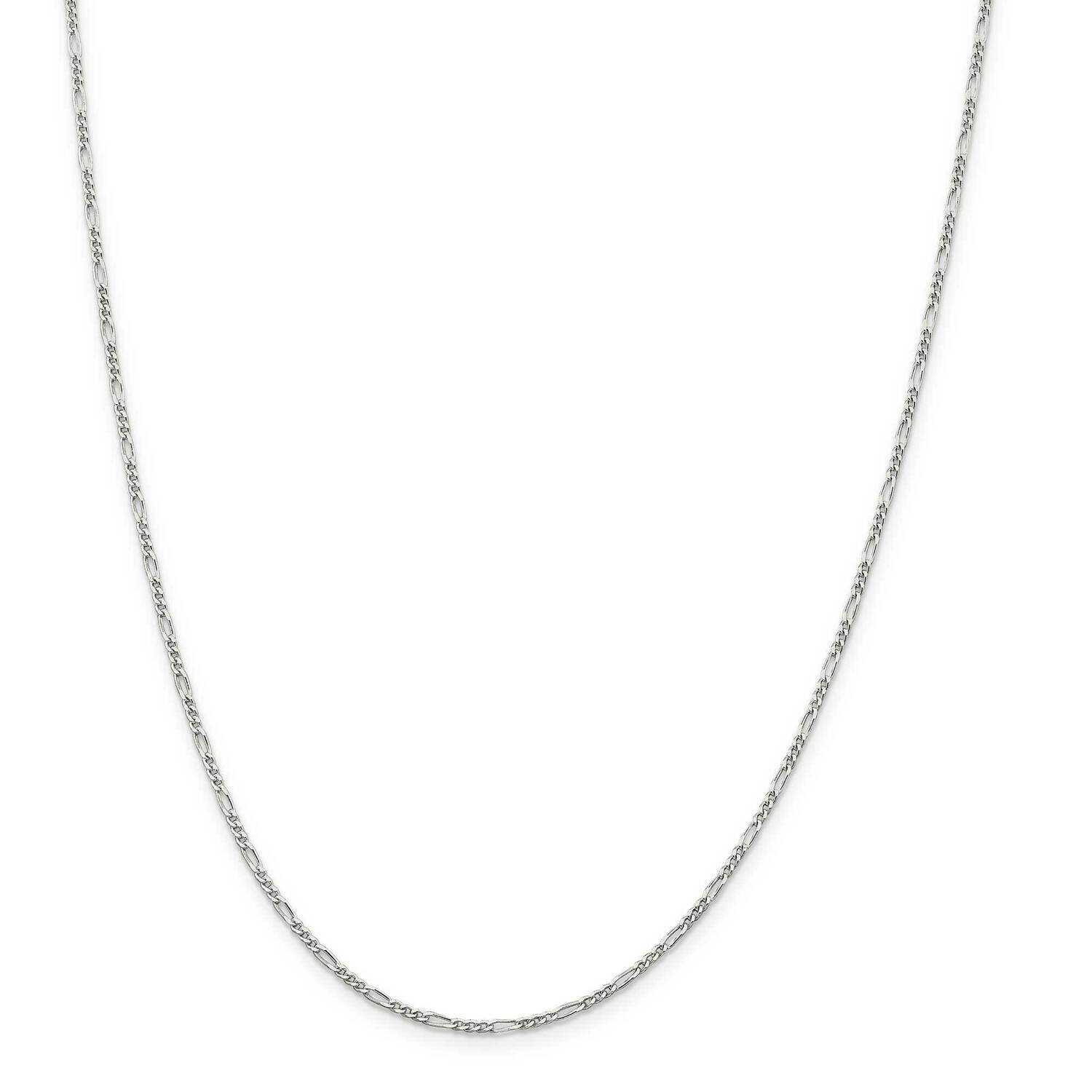 1.75mm Figaro Chain 26 Inch Sterling Silver QFG050-26, MPN: QFG050-26,