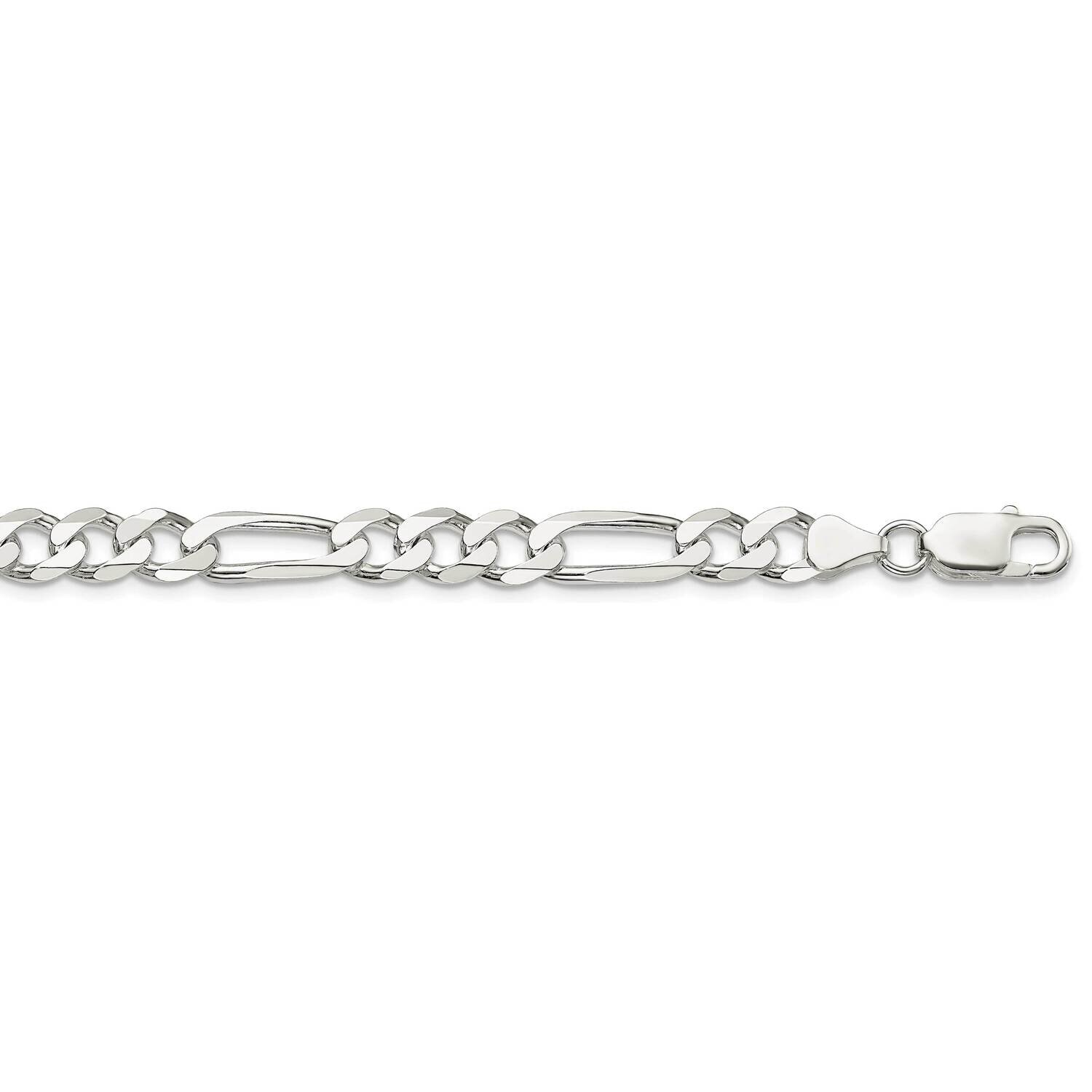 7.5mm Figaro Chain 18 Inch Sterling Silver QFG200-18
