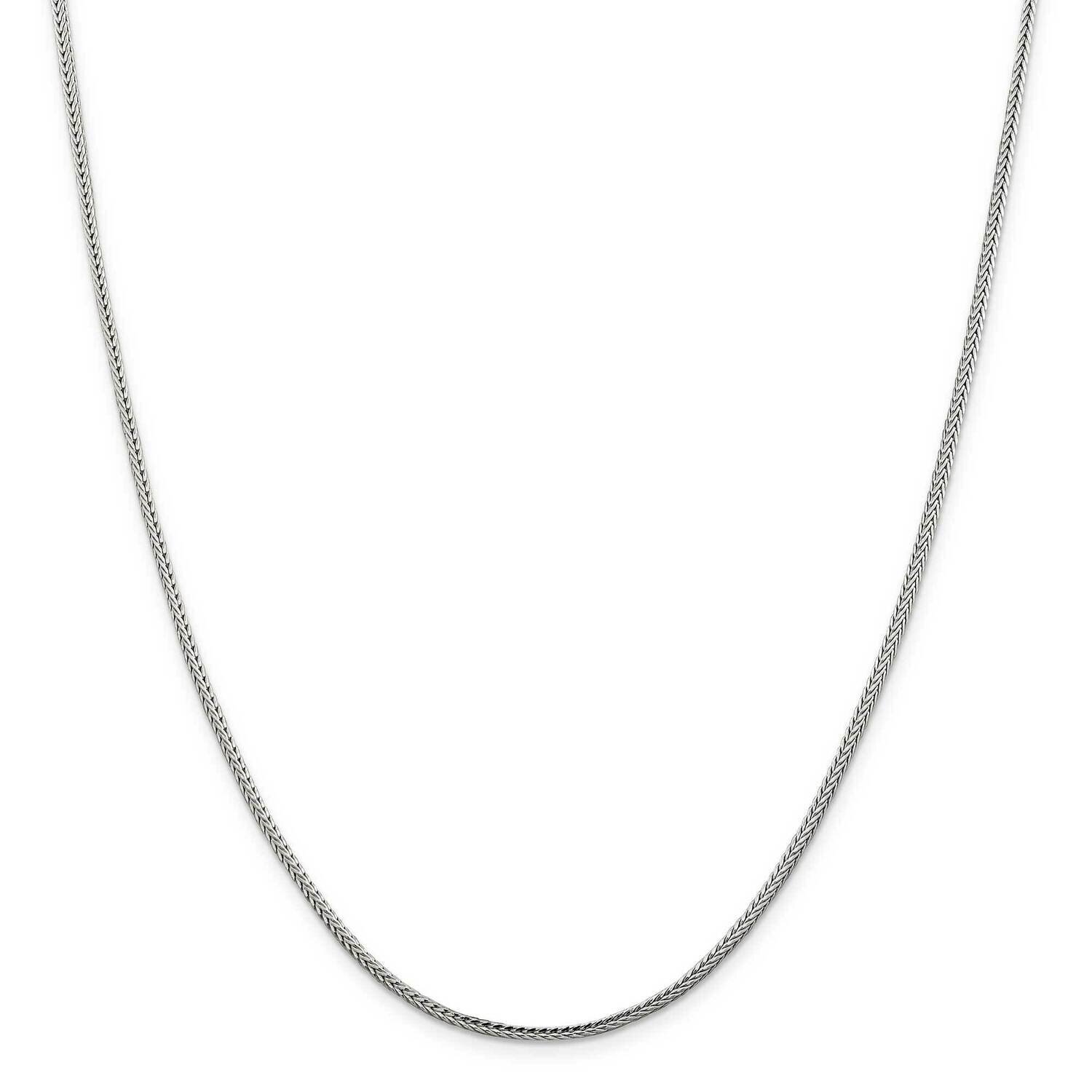 2mm Diamond-Cut Round Franco Chain 26 Inch Sterling Silver QFR200-26, MPN: QFR200-26,