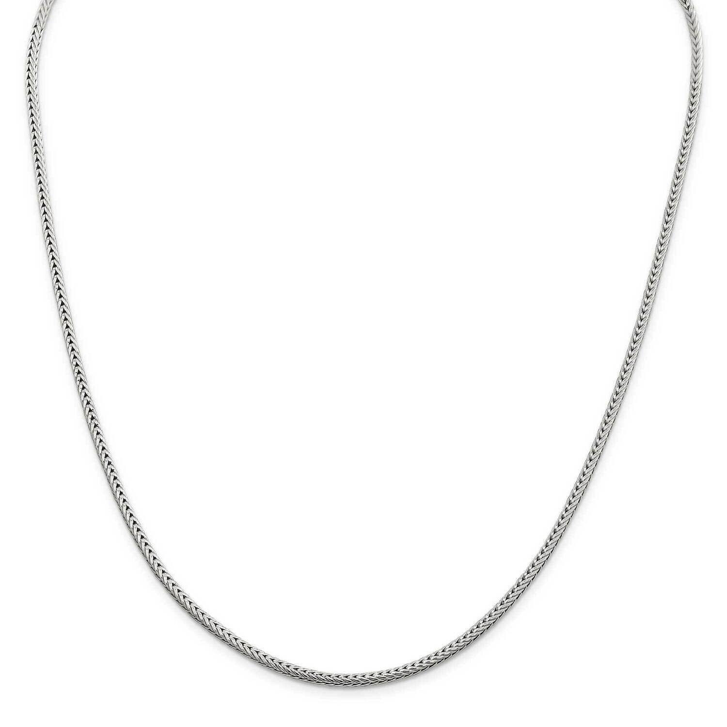 2.5mm Diamond-Cut Round Franco Chain 30 Inch Sterling Silver QFR250-30, MPN: QFR250-30,