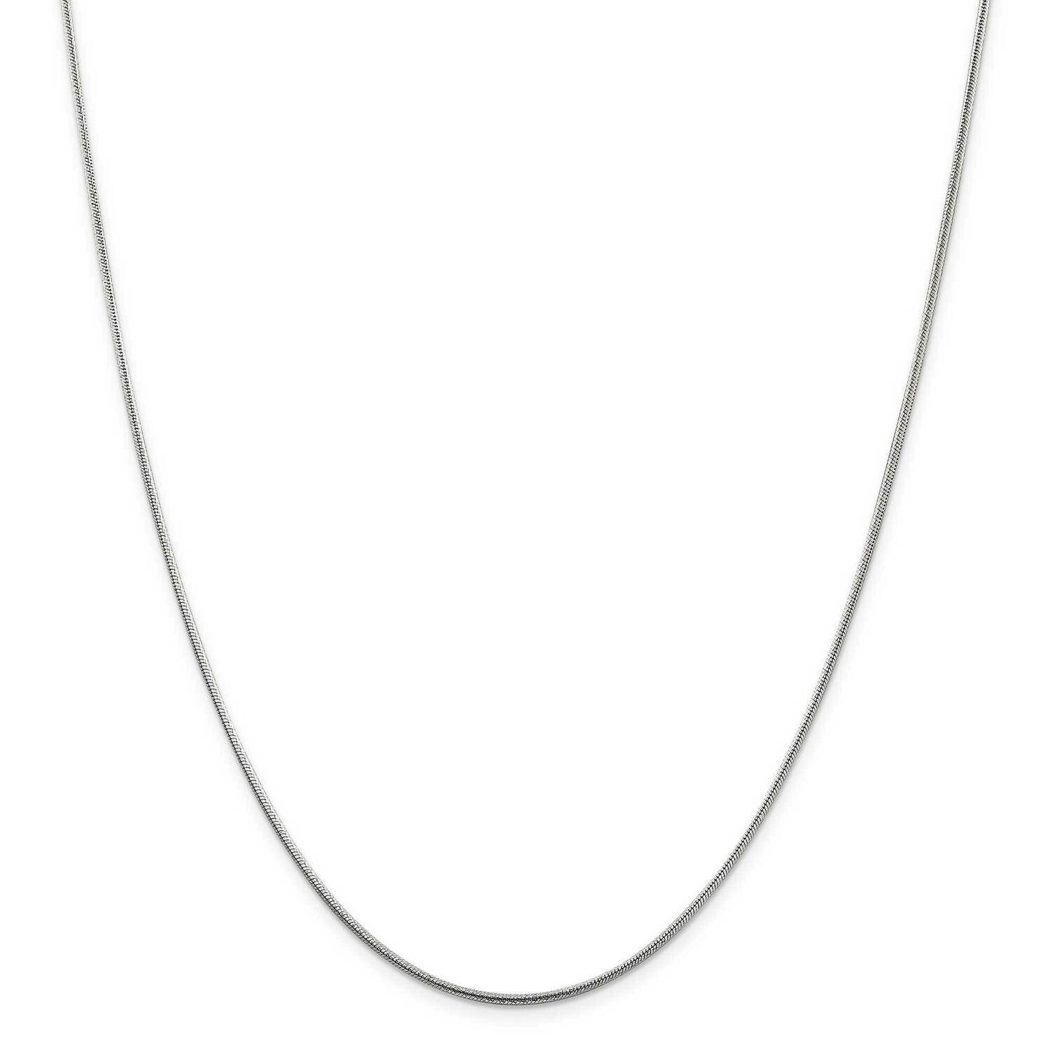 1.5mm Diamond-Cut Snake Chain 22 Inch Sterling Silver QFS17-22, MPN: QFS17-22,