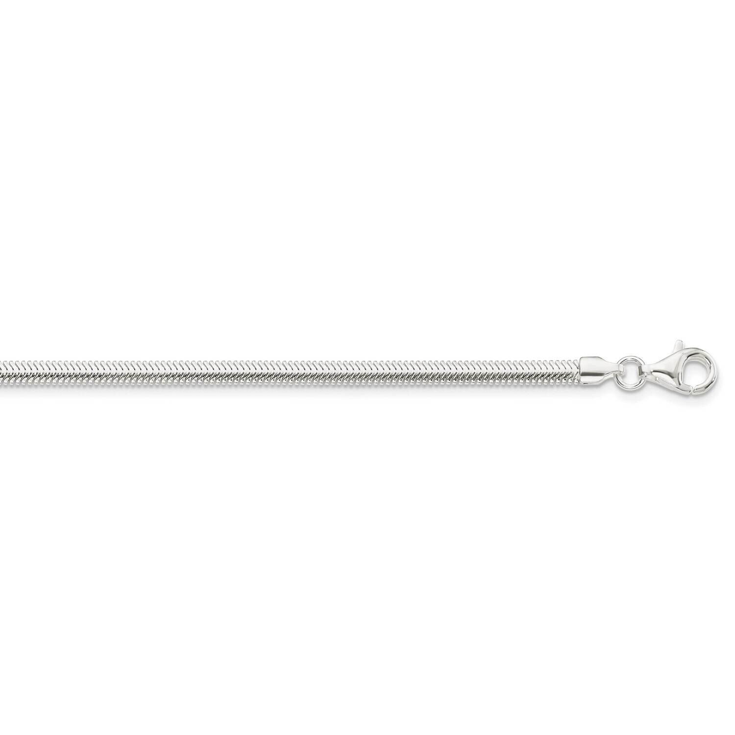 3.3mm Flat Oval Snake Chain 26 Inch Sterling Silver QFS22-26, MPN: QFS22-26,