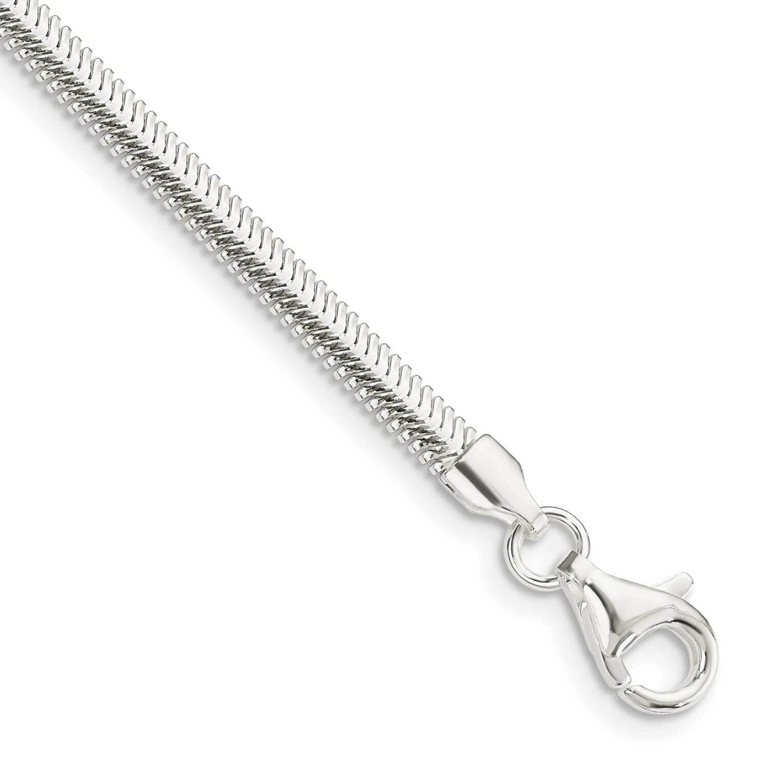 3.3mm Flat Oval Snake Chain 7 Inch Sterling Silver QFS22-7, MPN: QFS22-7,