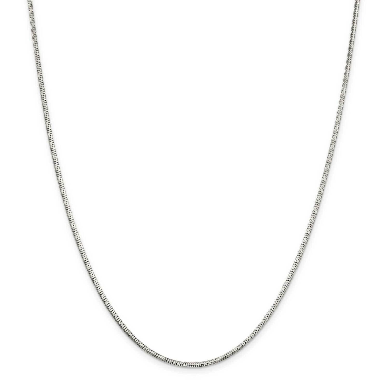 2mm Diamond-Cut Snake Chain 22 Inch Sterling Silver QFS3-22, MPN: QFS3-22, 191101768590