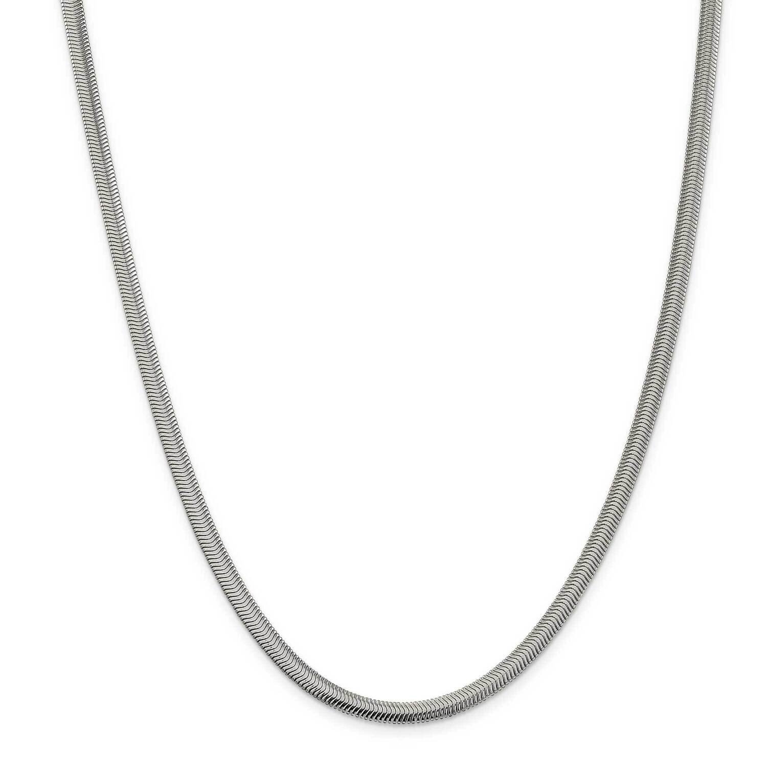 4.2mm Flat Oval Snake Chain 30 Inch Sterling Silver QFS6-30, MPN: QFS6-30,