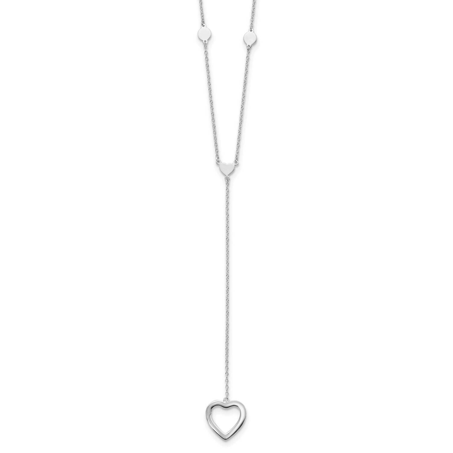 Hearts with 2 Inch Extender Y-Necklace 16 Inch Sterling Silver Rhodium-Plated QG4389-16, MPN: QG438…