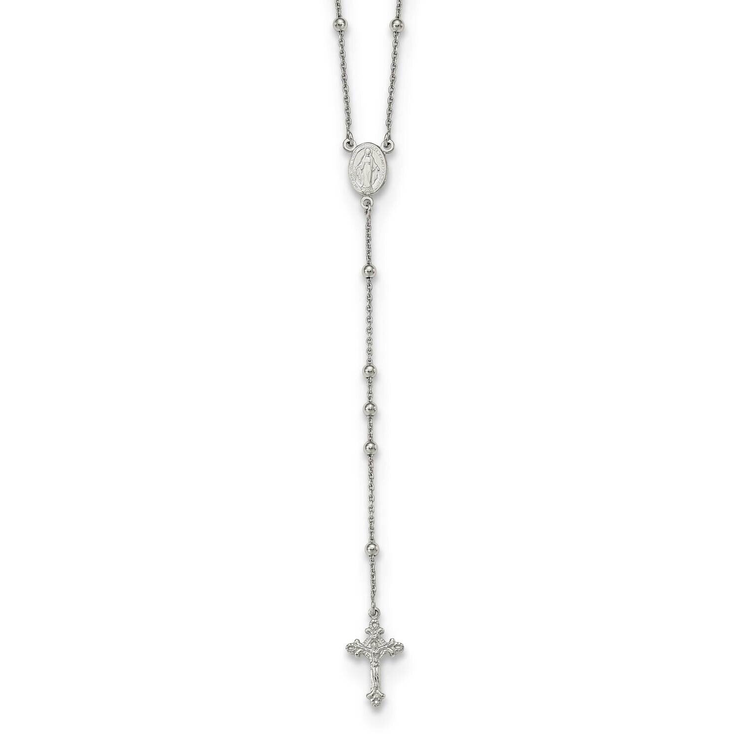 Beaded Rosary Necklace 27 Inch Sterling Silver QG5610-27, MPN: QG5610-27, 196904160121